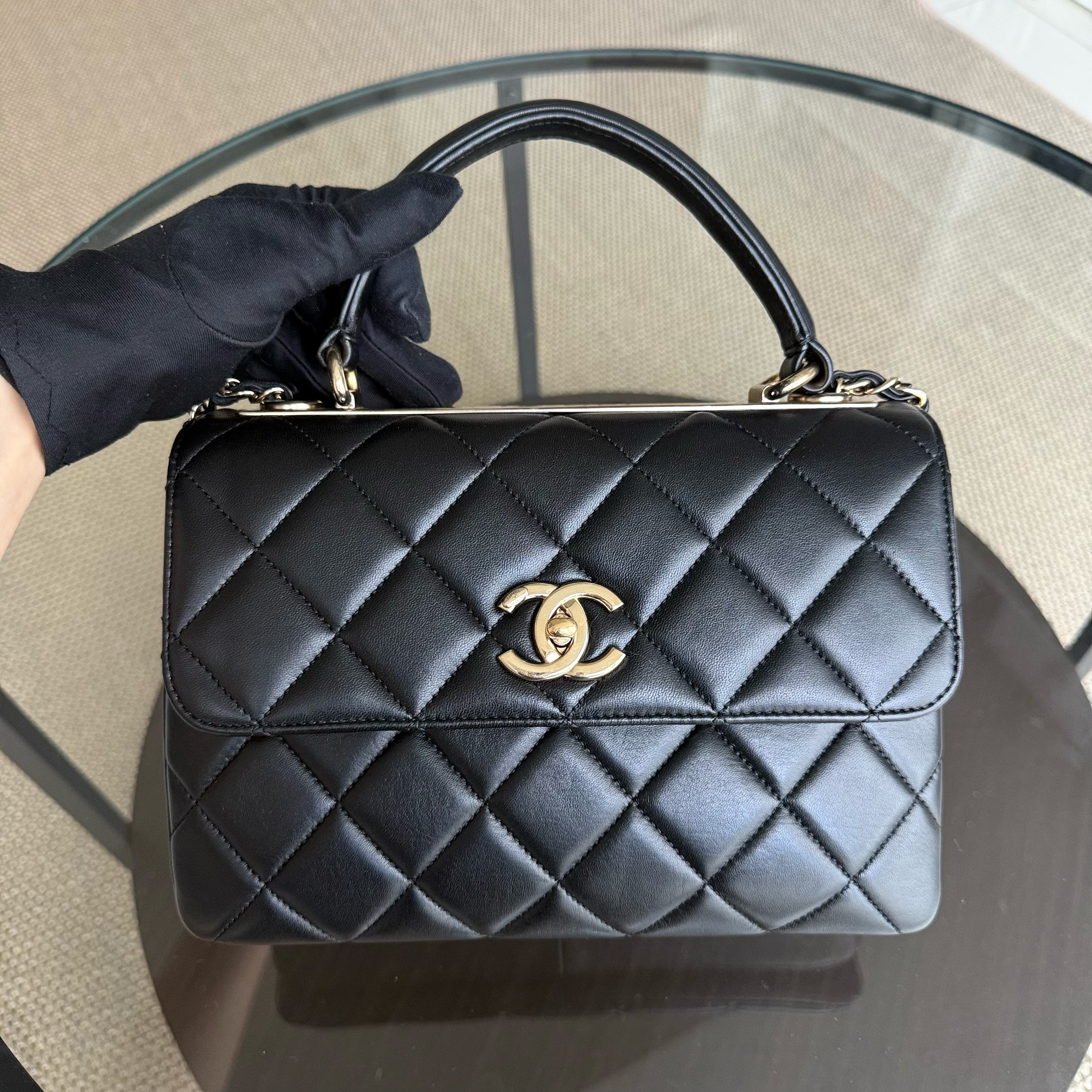 Chanel Trendy CC Small - Lambskin Quilted Black Gold Hardware Series 23