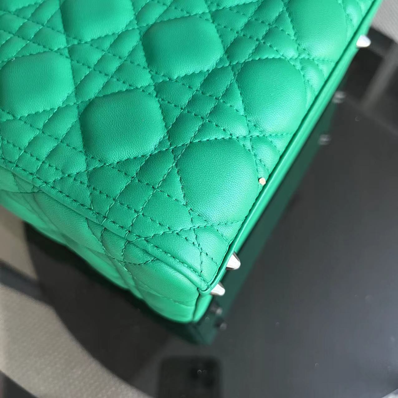 *Receipt* Dior Lady Small Cannage Lambskin Green Silver Hardware