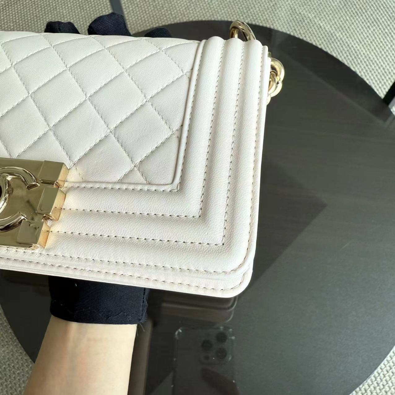 Chanel Boy Small -  Light Pink Quilted Lambskin Gold Hardware Series 22