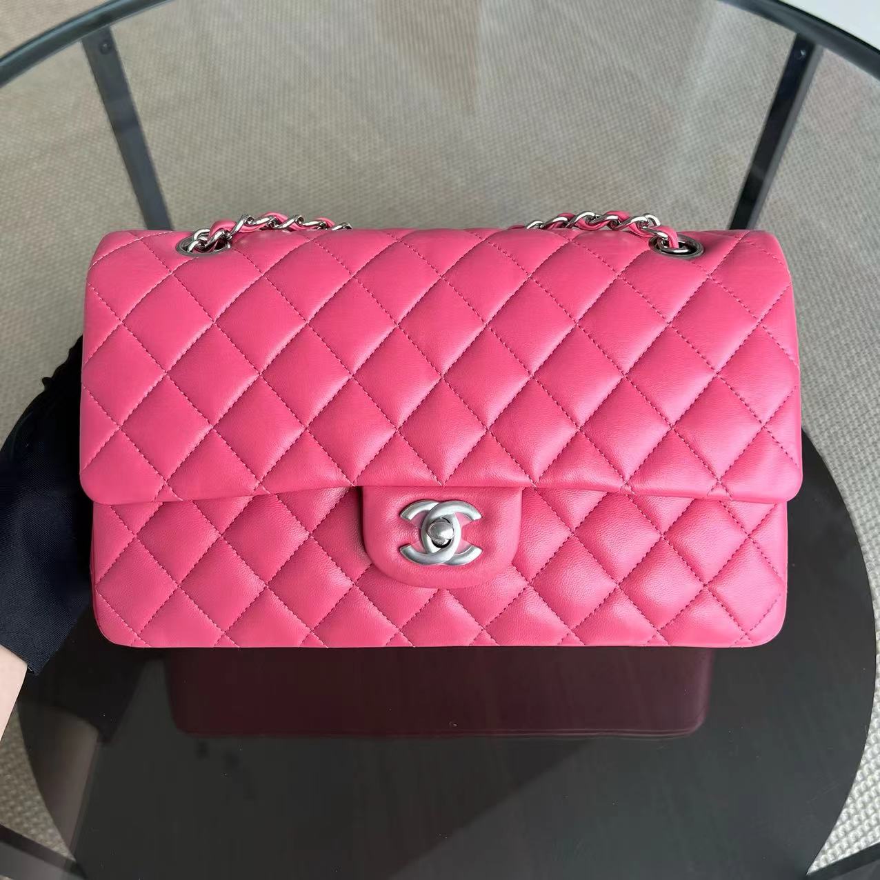 *Unused, Full Set, Receipt* Classic Flap Medium Quilted Lambskin Pink Series 29