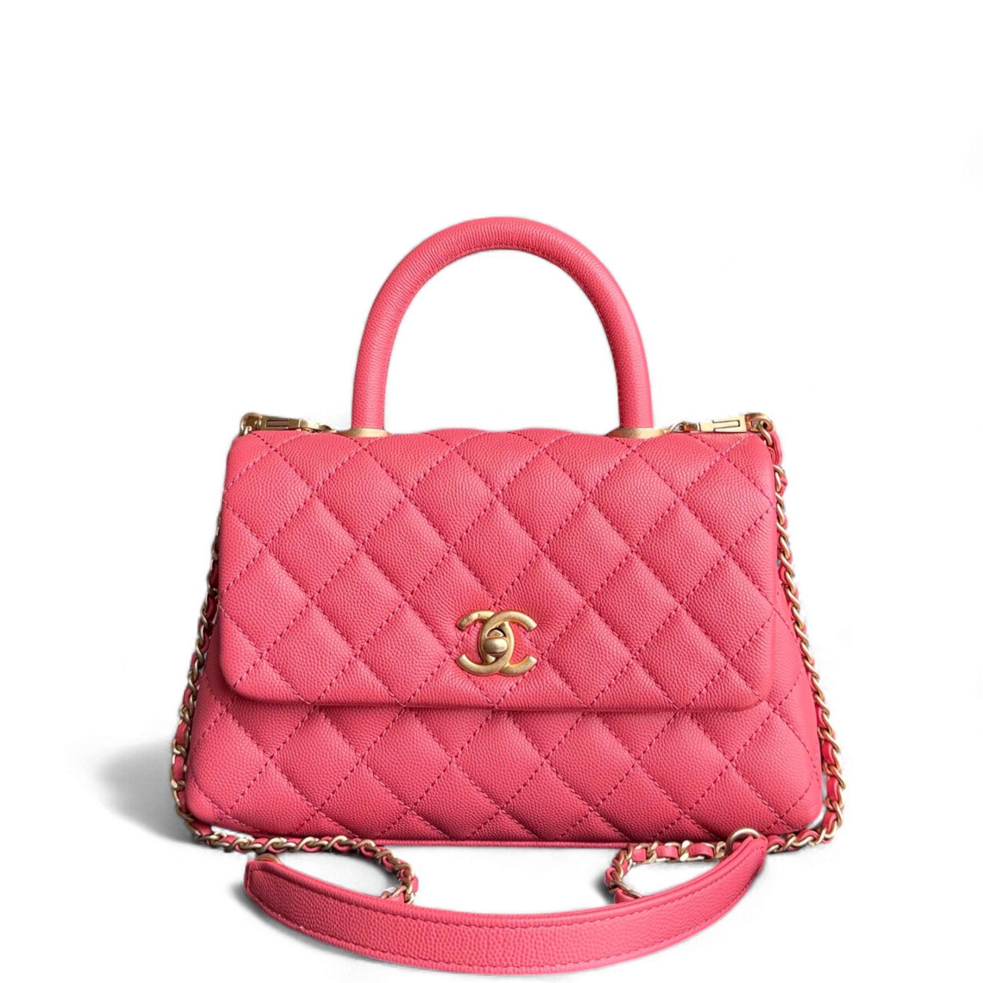 Chanel Coco Handle Small - Caviar Quitled Pink Gold Hardware Series 27