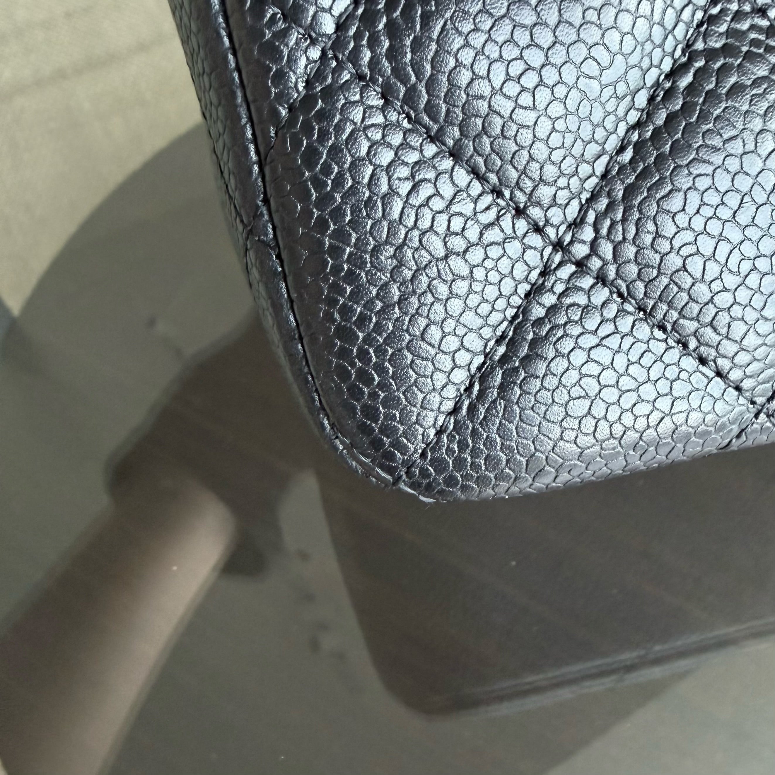 Chanel Classic Flap Jumbo - Caviar 30CM Single Flap Quilted Black Gold Hardware Series 13