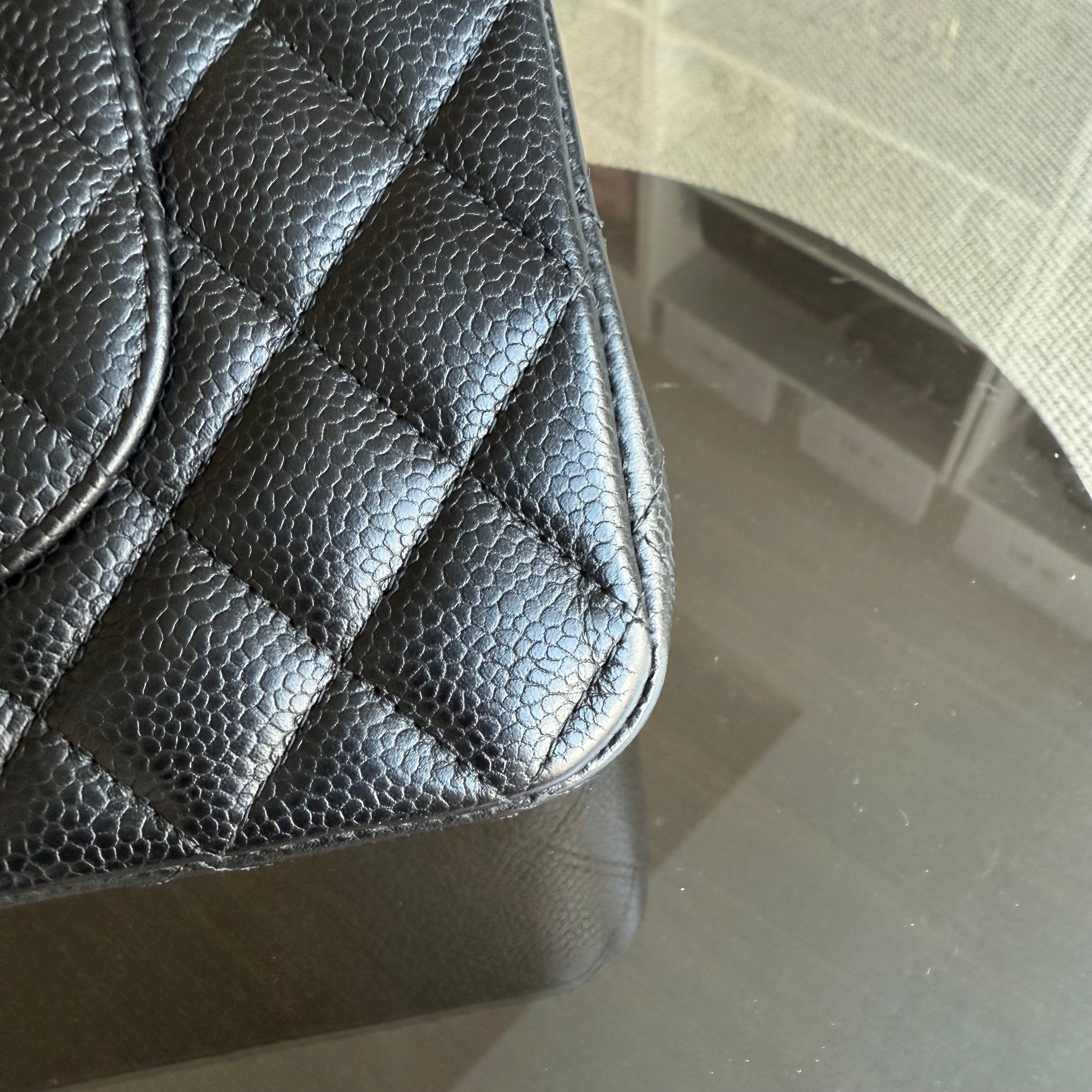 Chanel Classic Flap Caviar Medium Quilted Black Golden Hardware Series 14