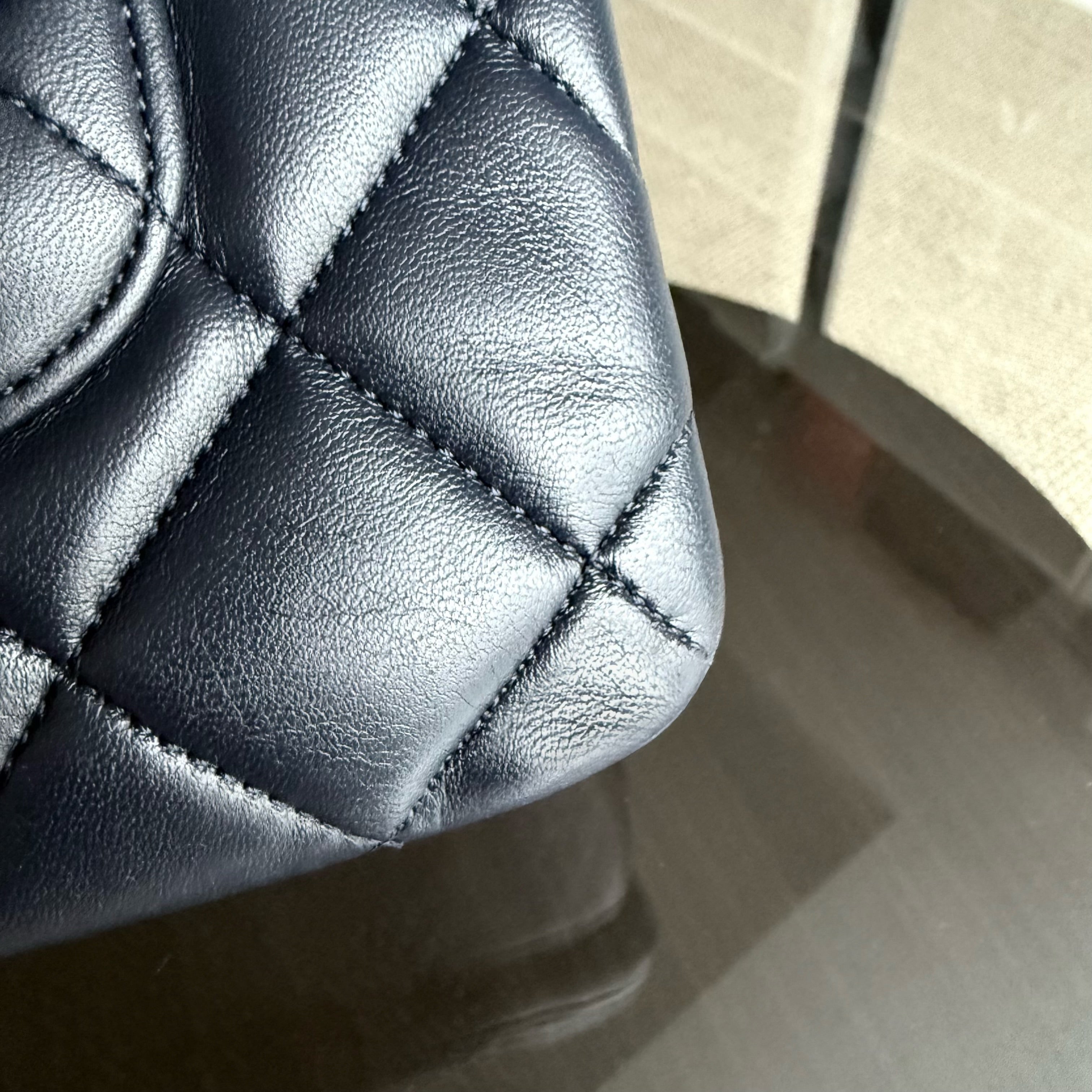 Chanel Trendy CC Small - Quilted Lambskin Dark Navy Blue Silver Hardware Series 21