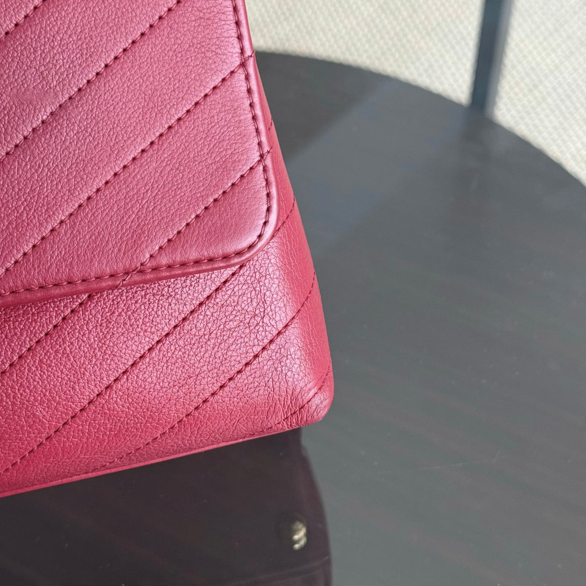 Chanel Handle Medium - 24CM Caviar Quilted Dark Red Gold Hardware Series 25