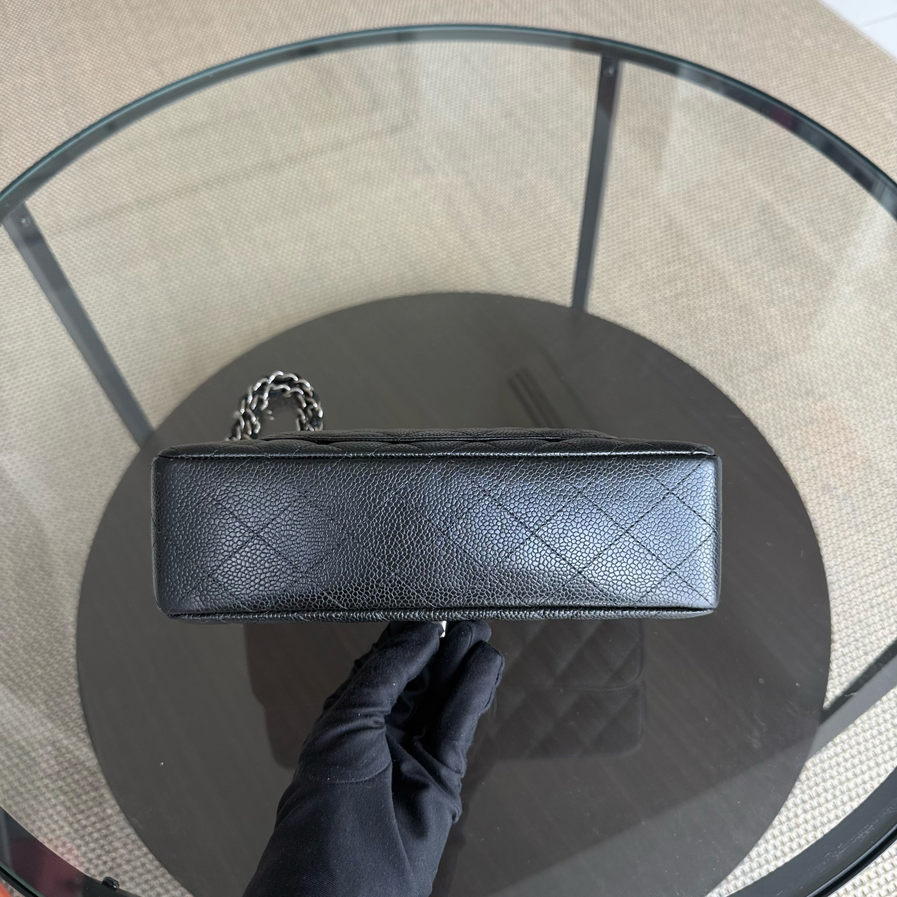 Chanel Classic Flap Small - 23CM Quilted Caviar Black Silver Hardware Series 19 19