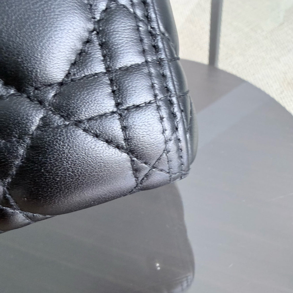 Dior Lady Medium - Flap Open Cannage Lambskin Black Gold Hardware NO STRAP