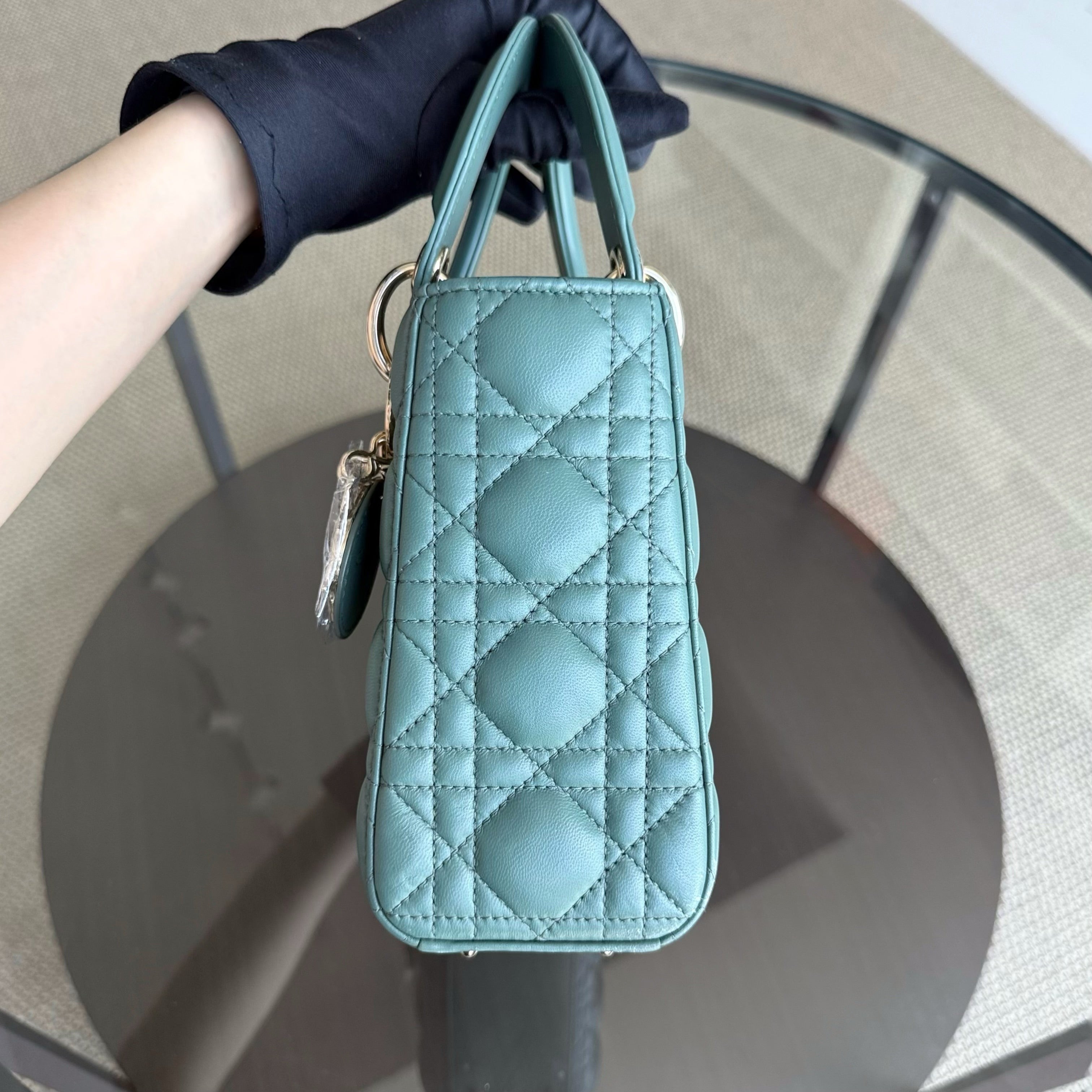 Dior Lady Small Flap - MyABC Cannage Lambskin Green Gold Hardware