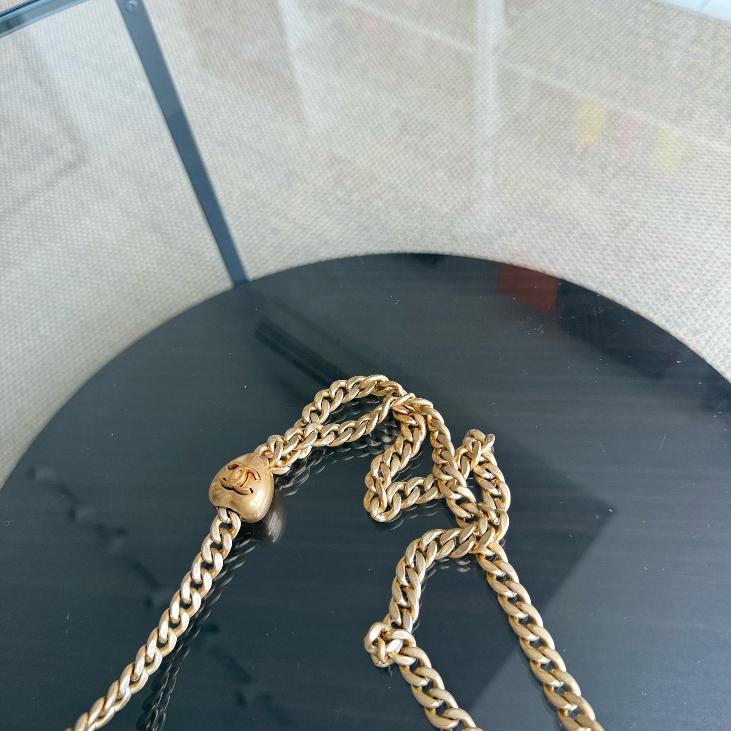 Chanel Flap Medium Sweetheart 23P Adjustable Chain - Caviar Quilted White Gold Hardware Microchip