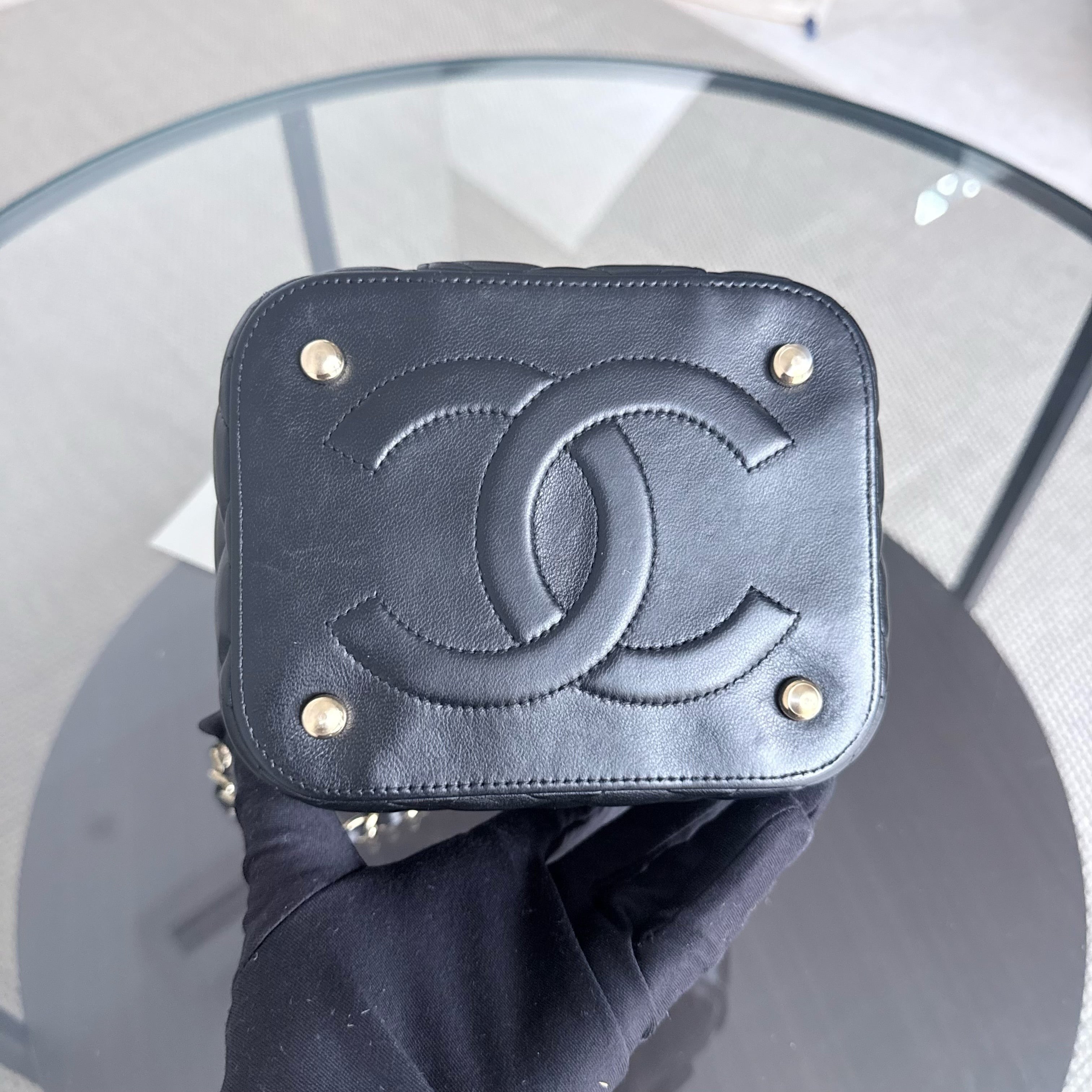 Chanel Trendy CC Vanity Black Lambskin Gold Hardware Microchip