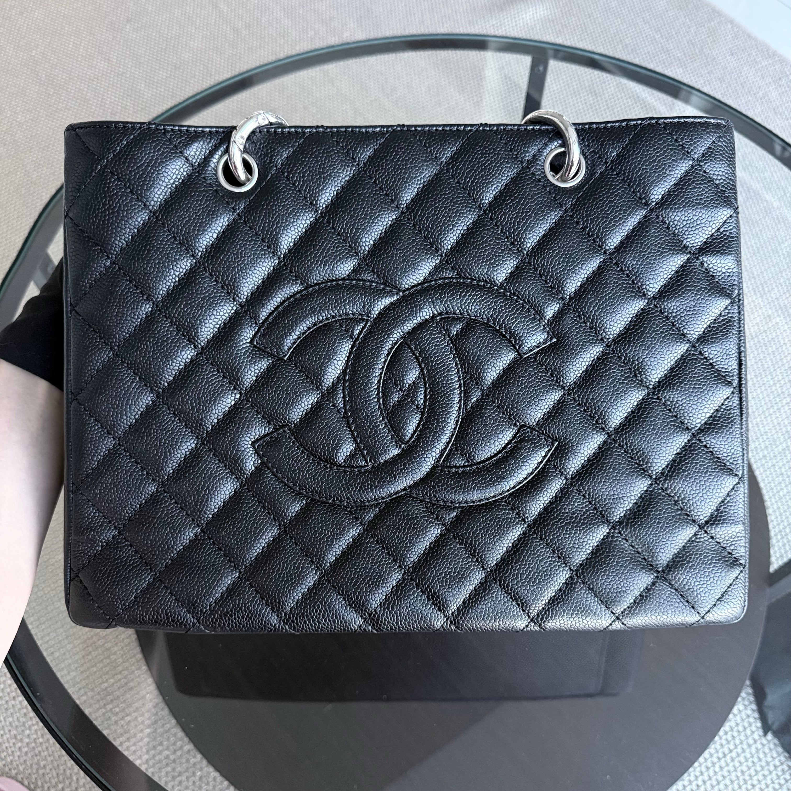 Chanel GST Grand Shopping Tote Caviar - Quilted Black Silver Hardware Series 12