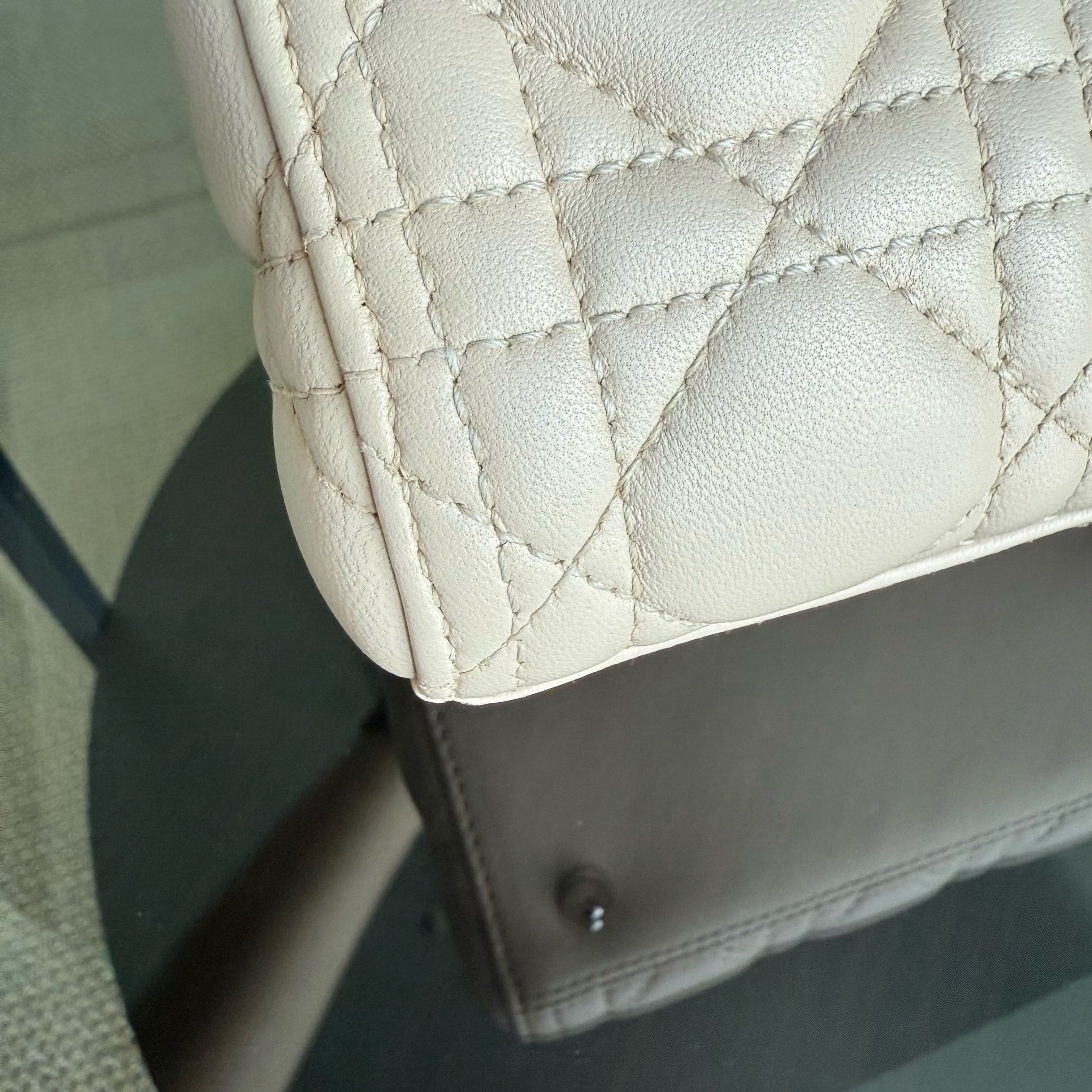 Dior Lady Medium - Cannage Lambskin Nude Silver Hardware