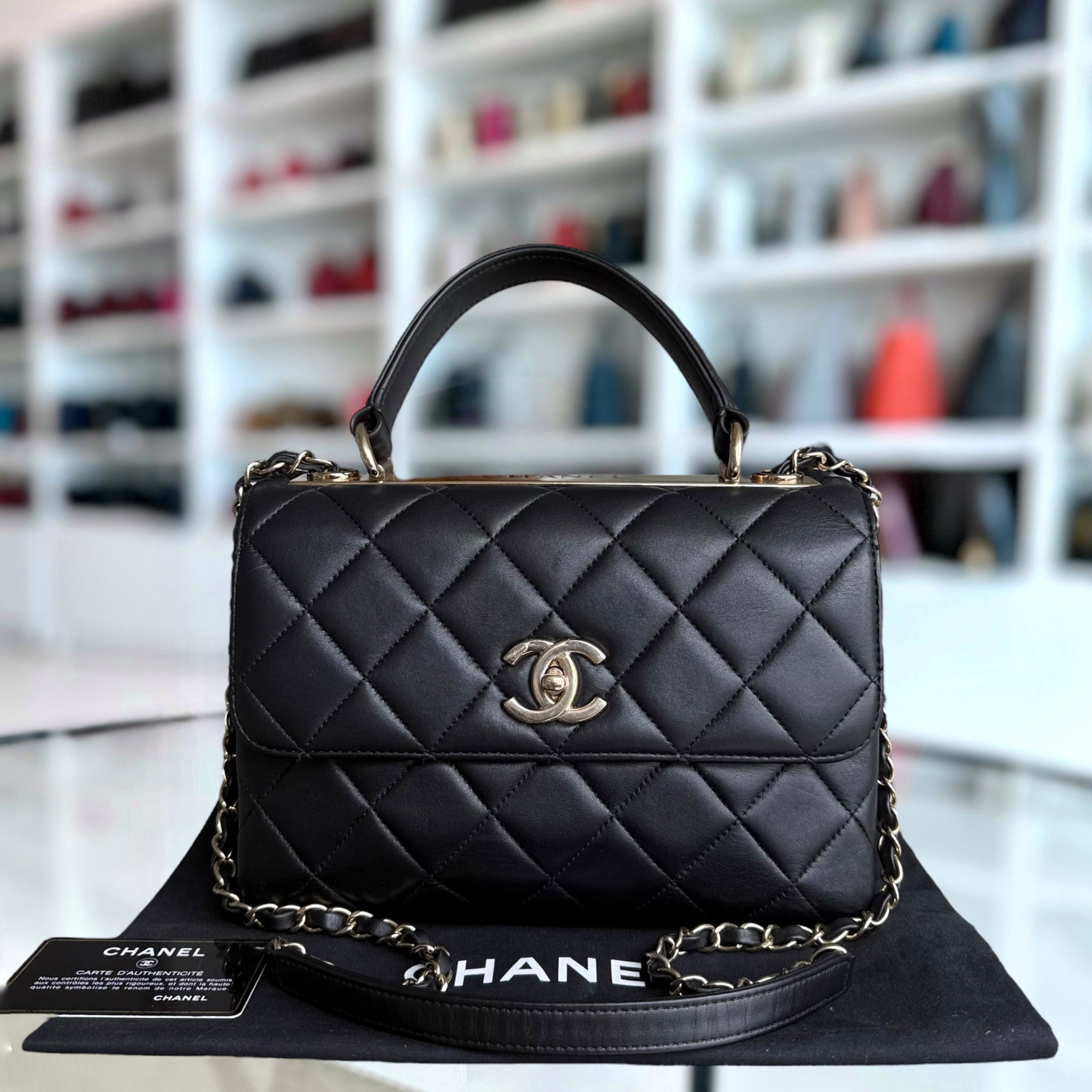 Chanel Trendy CC Small - Quilted Lambskin Black Gold Hardware Series 31