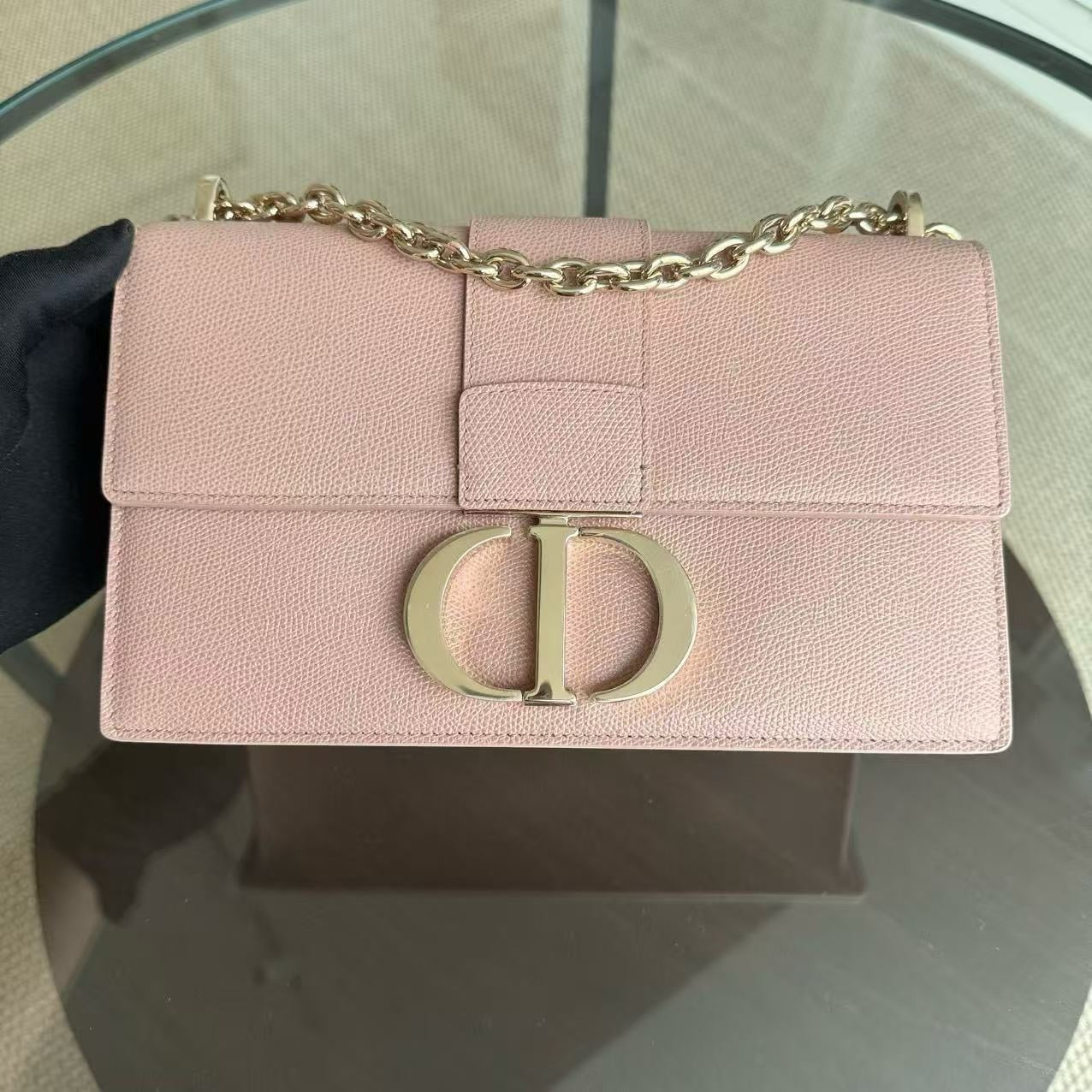 Dior 30 Montaigne Chain Bag - Caviar Grained Calfskin Nude Pink Gold Hardware