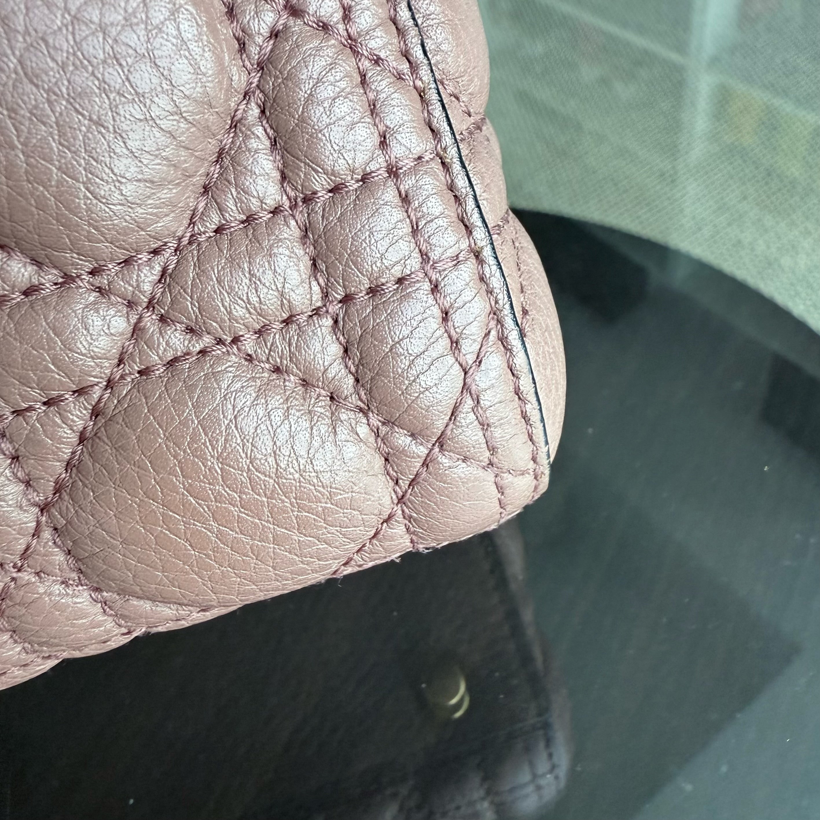 DIor Lady Large - Cannage Grained Calfskin Blush Gold Hardware NO STRAP