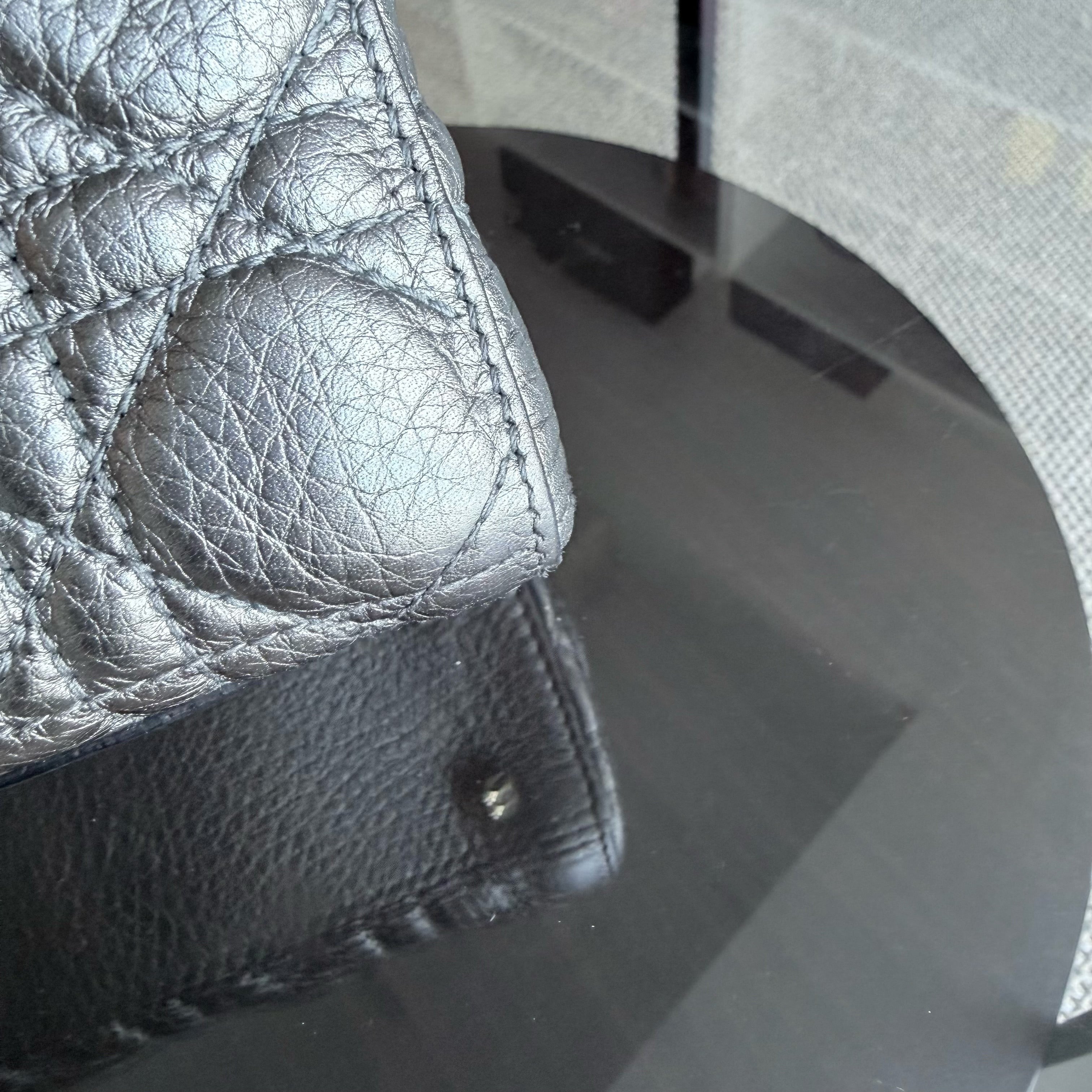 Dior Lady Small - Cannage Gray Calfskin Gold Hardware