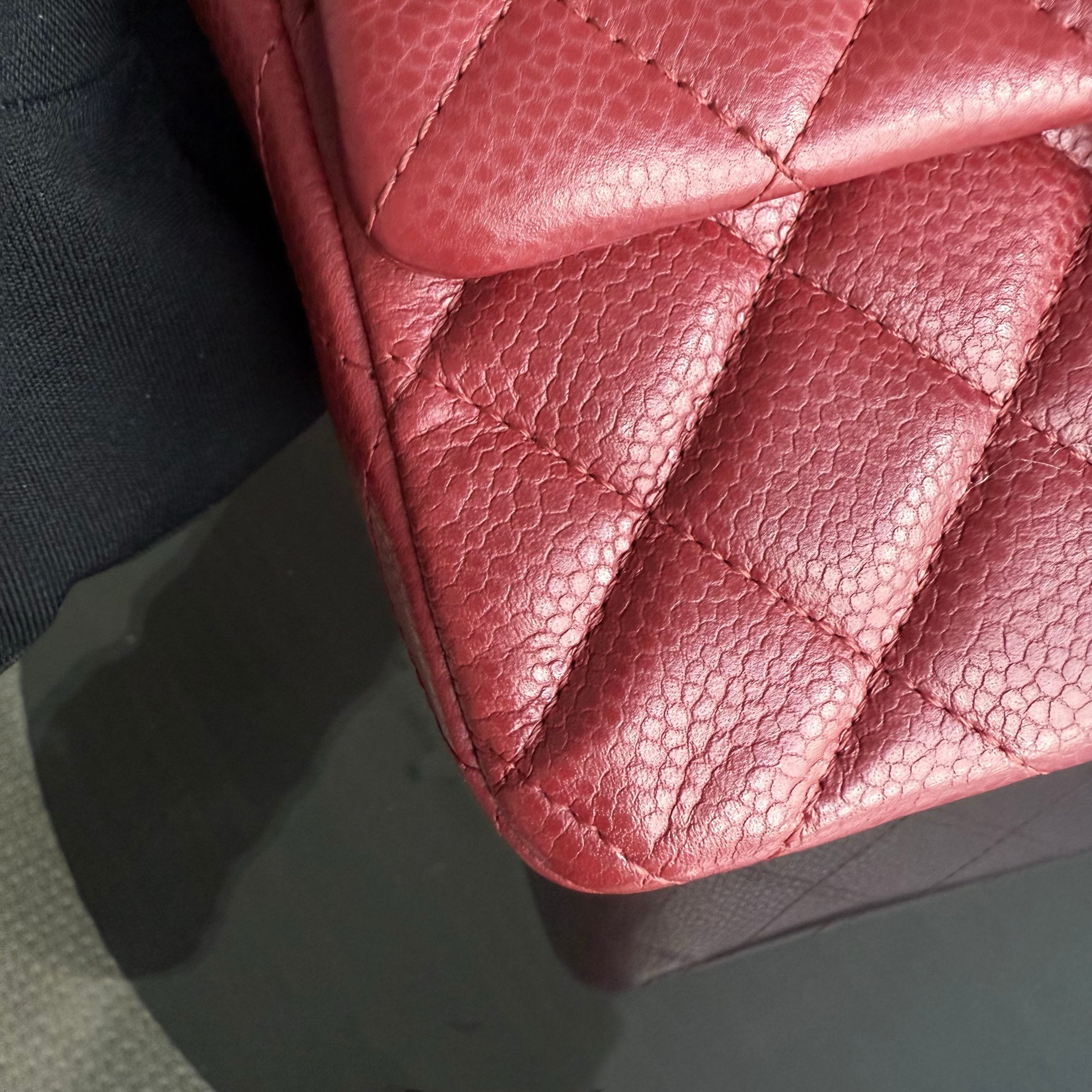 Chanel Classic Flap Mini - Caviar 20CM Quilted Dark Red Burgundy Silver Hardware Series 17