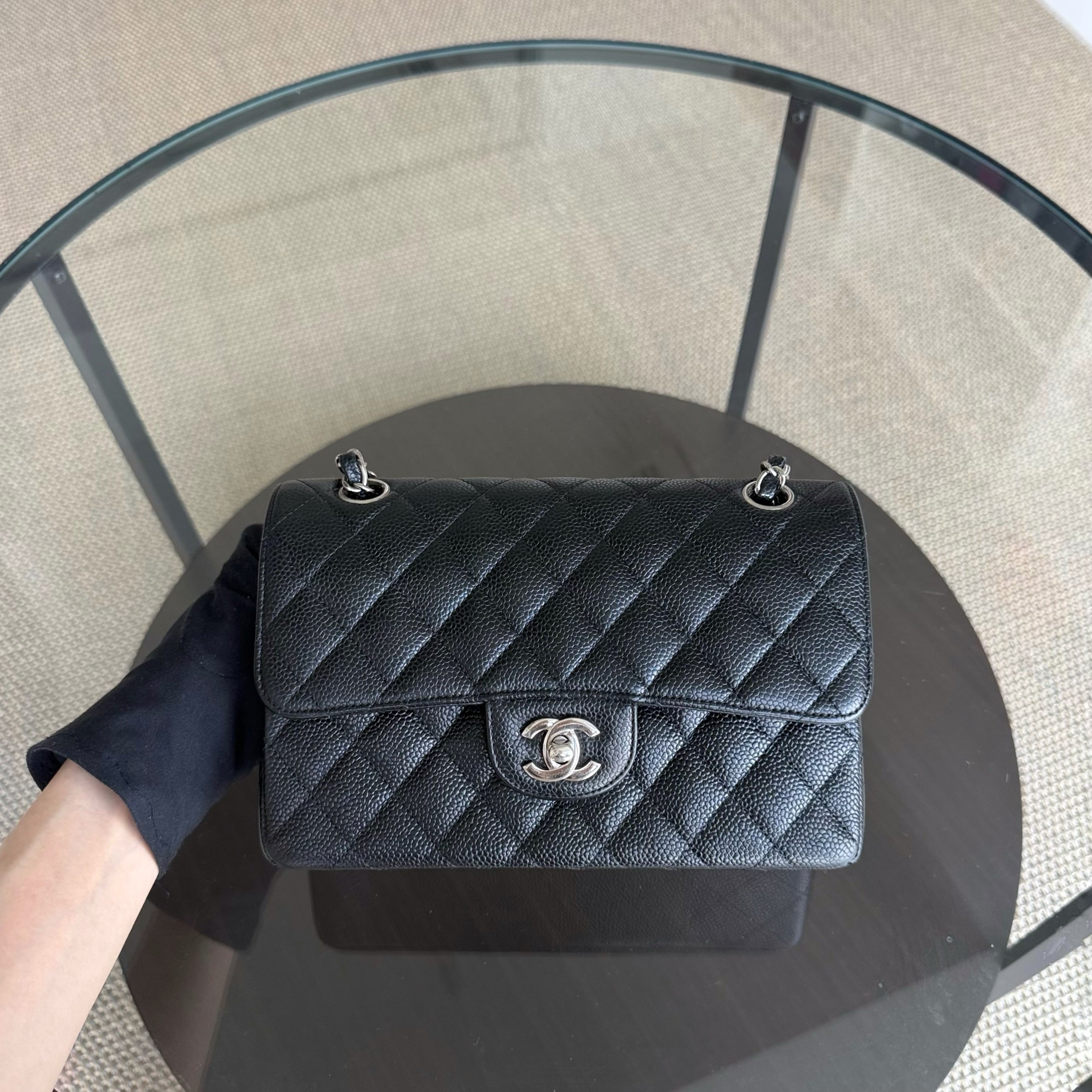 Chanel Classic Flap Small - 23CM Quilted Caviar Black Silver Hardware Series 19 19