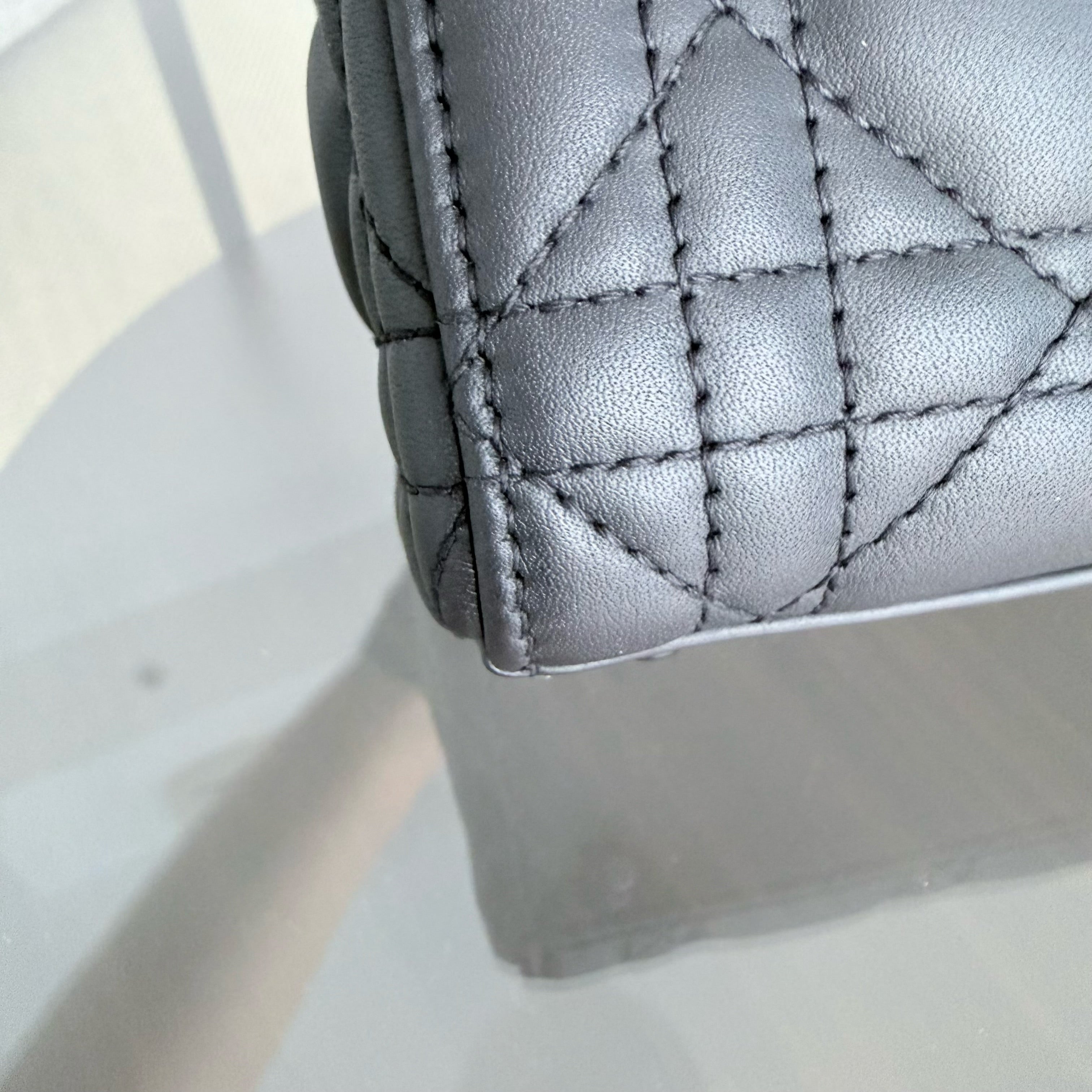 Dior Lady Mini - Cannage Calfskin So Black Black Hardware Chain Strap