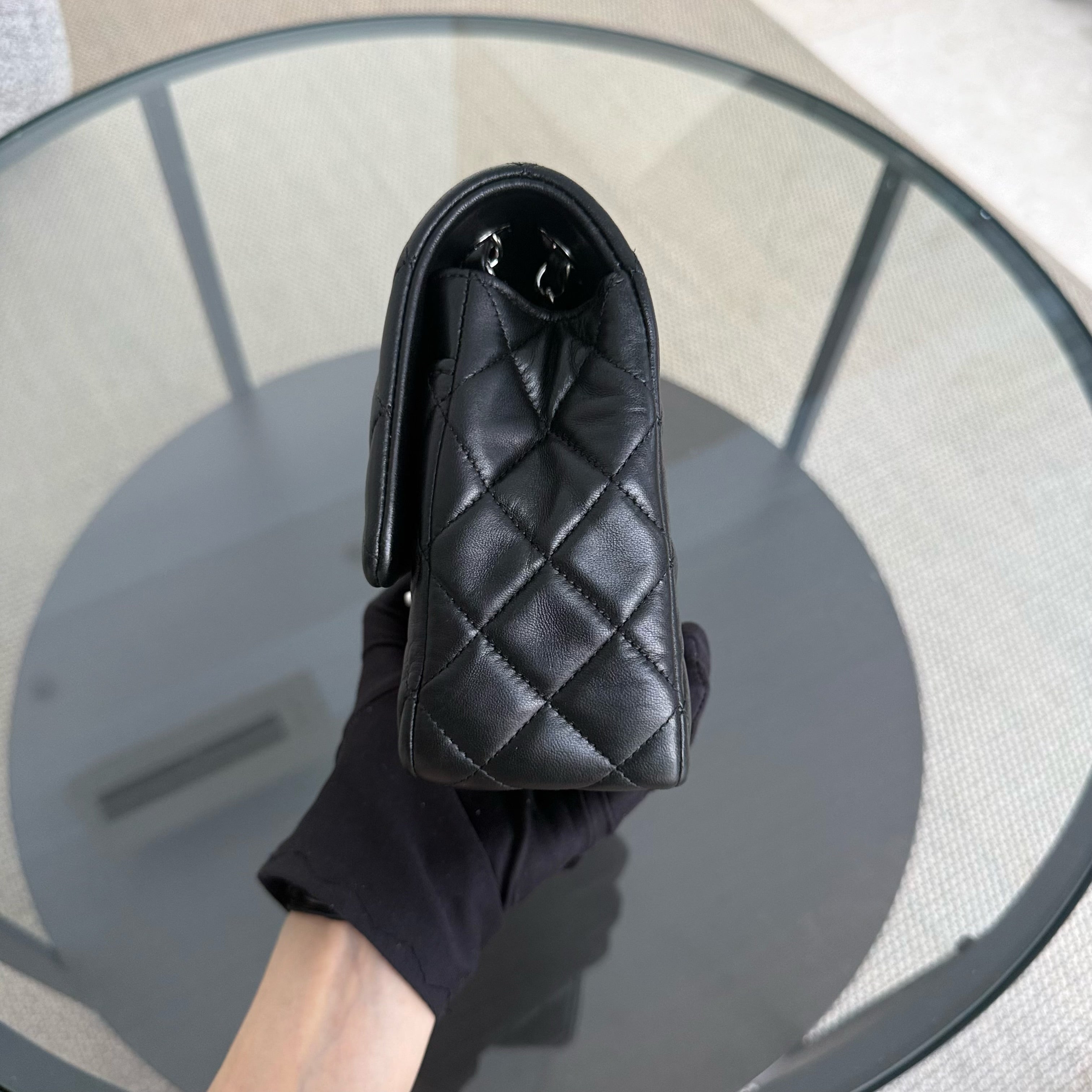 Chanel Classic Flap Medium - Special Valentine Edition 25CM Quilted Lambskin Black Silver Hardware Series 19