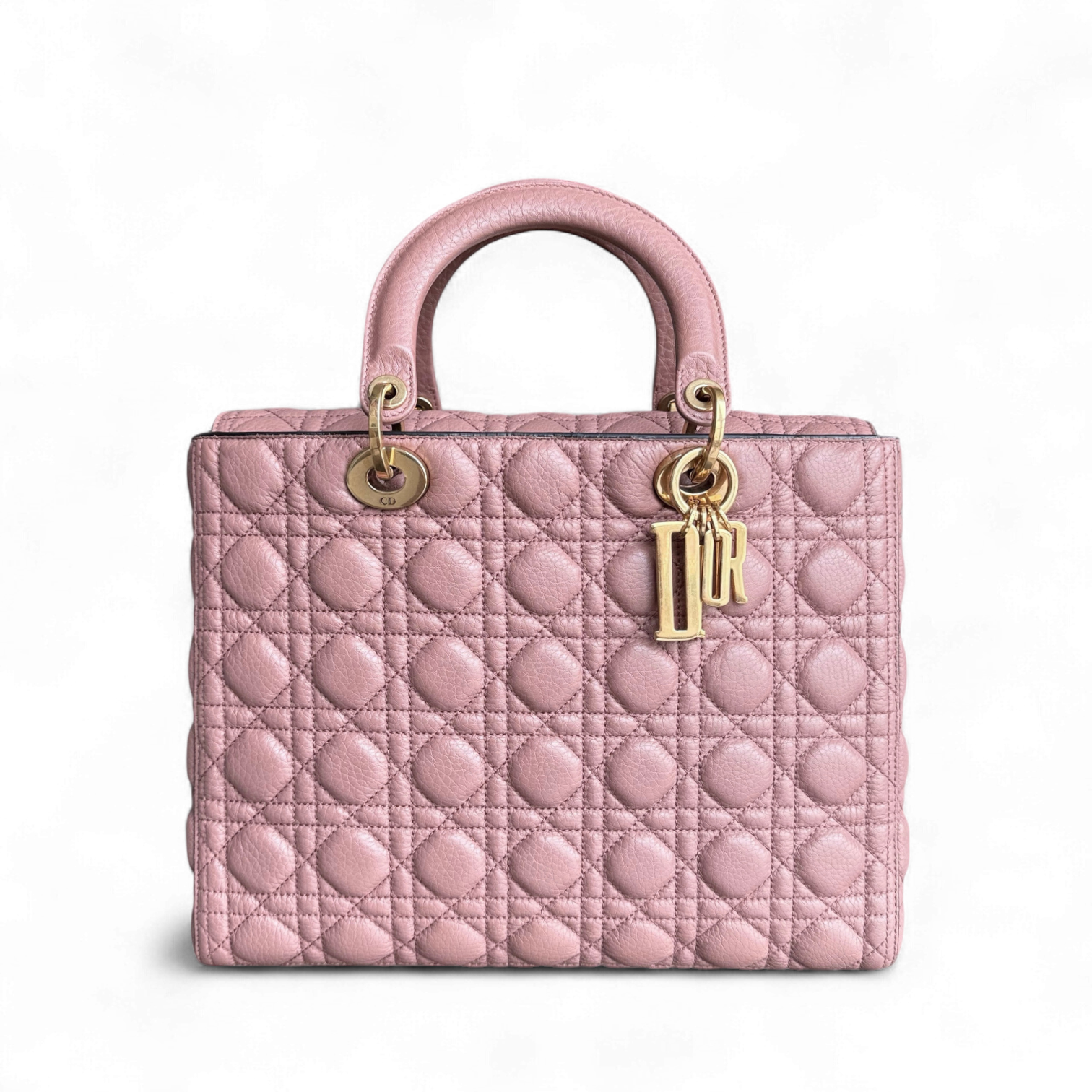 DIor Lady Large - Cannage Grained Calfskin Blush Gold Hardware NO STRAP