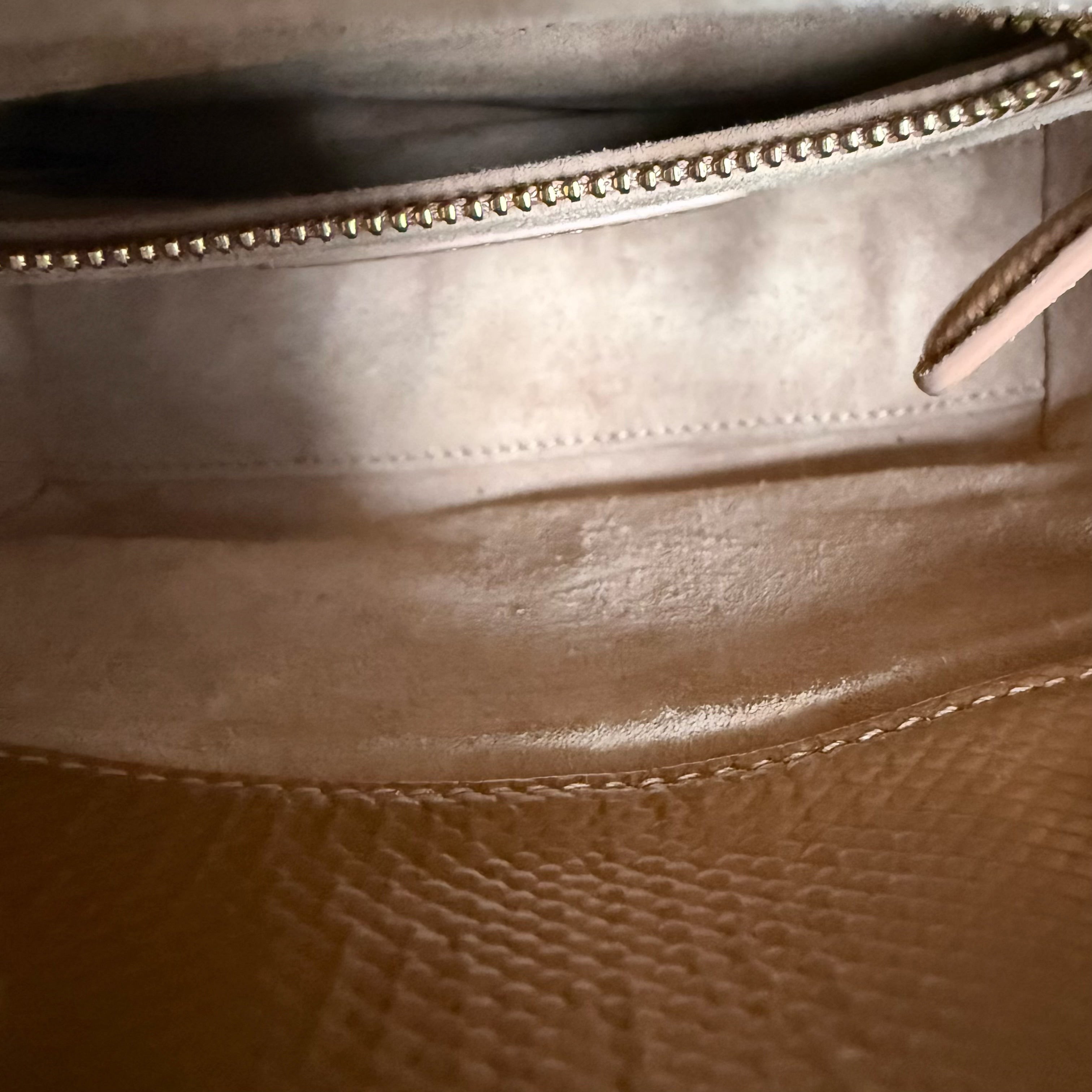 Dior Lady Mini - Exotic Lizard Caramel color Gold Hardware