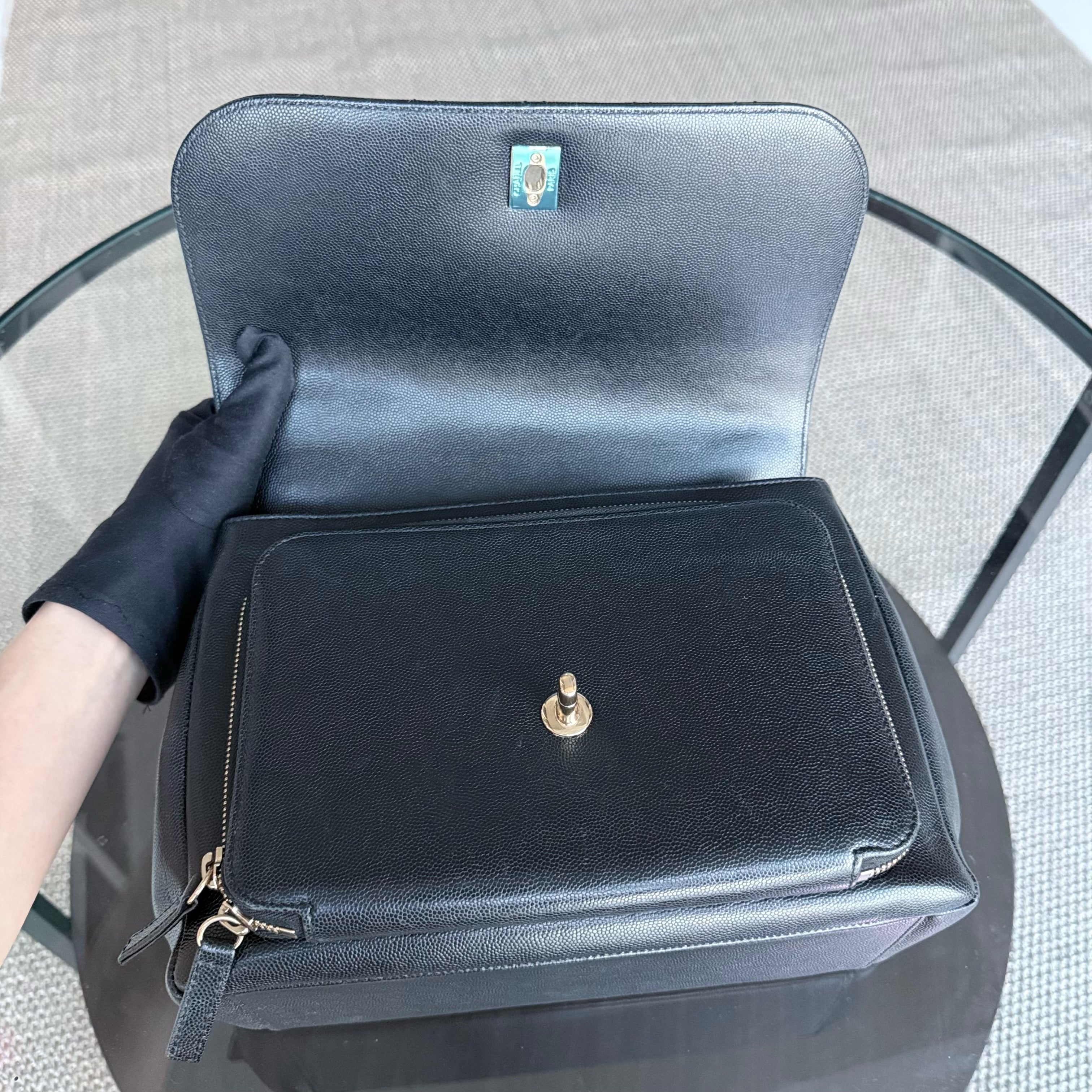 Chanel Business Affinity Large - 27CM Caviar Quilted Black Gold Hardware Series 23