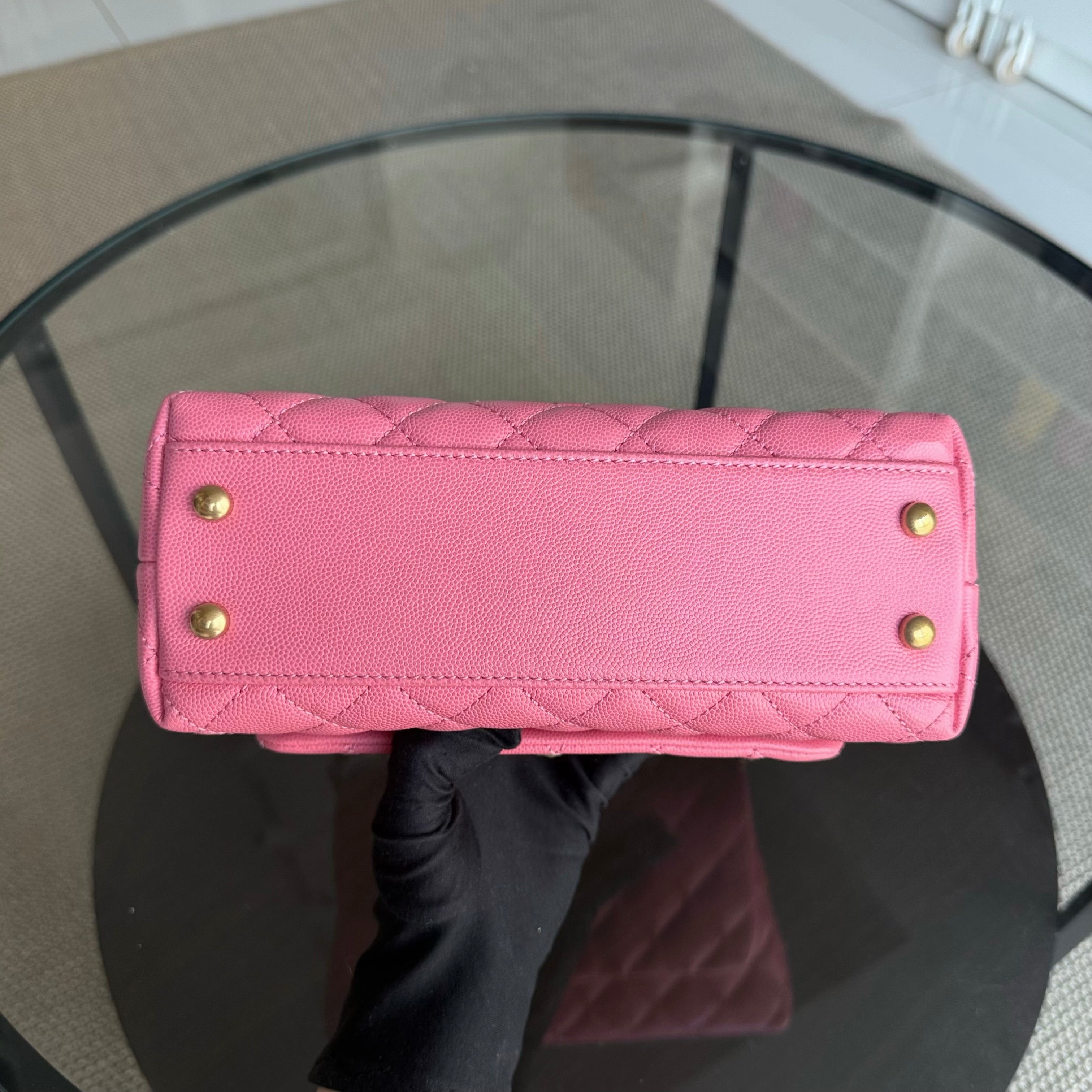 Chanel Coco Handle Small - Caviar Quilted Pink Gold Hardware Series 27