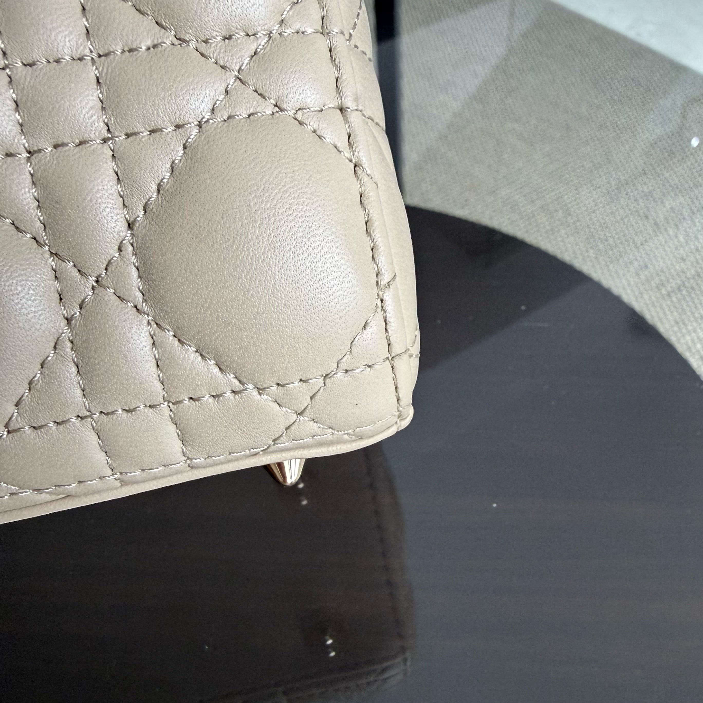Dior Lady Small ABC Flap - Cannage Lambskin Beige Gold Hardware MyABC