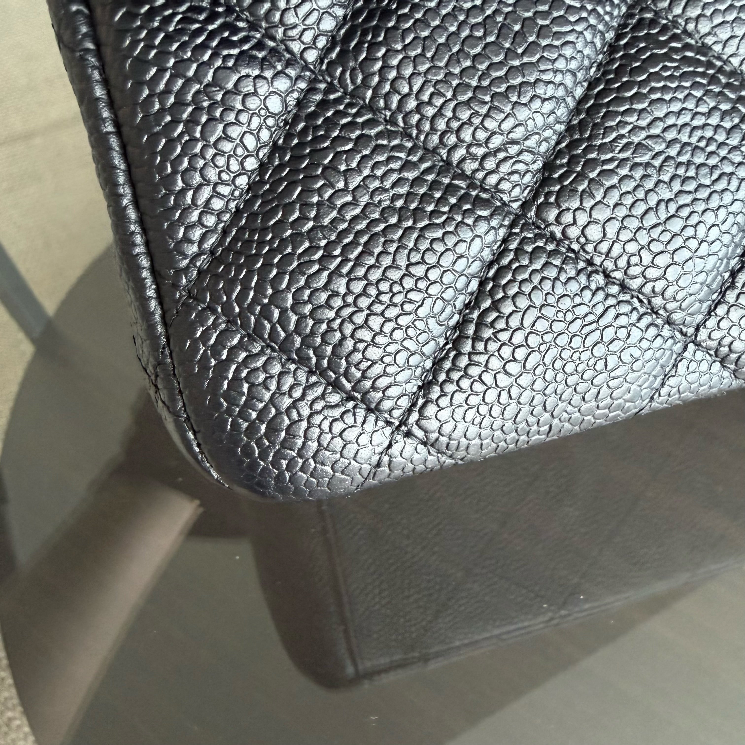 Chanel Classic Flap Maxi - Caviar 33CM Single Flap Black Gold Hardware Series 13