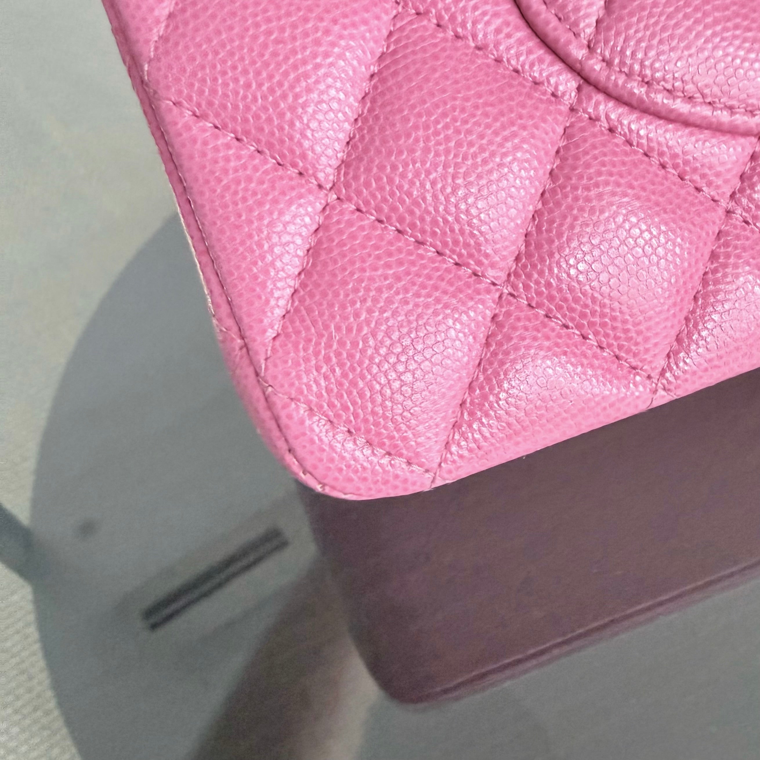 Chanel Classic Flap Medium - 25CM Quilted Caviar Light Pink Gold Hardware Series 27