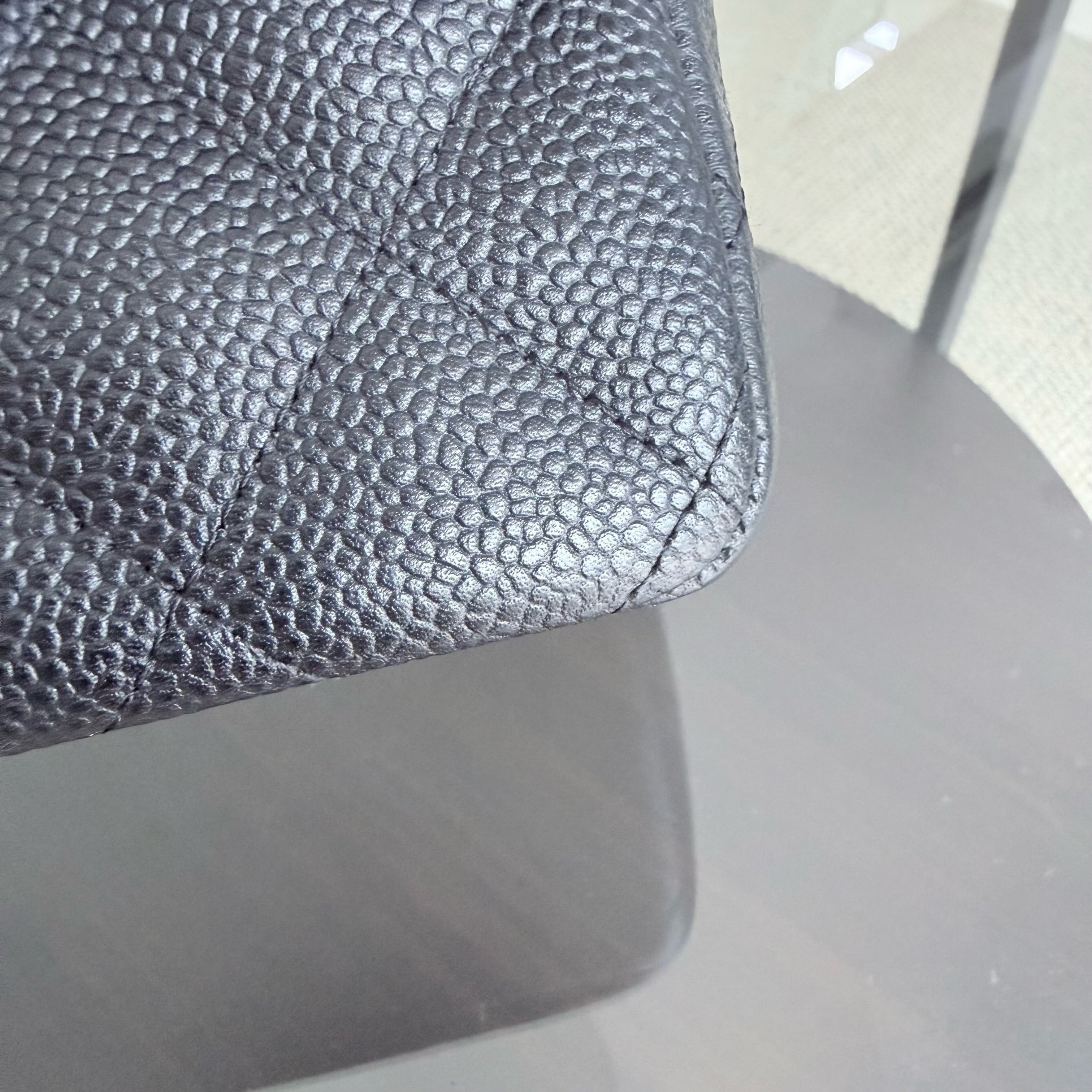 Chanel Classic Flap Jumbo - Caviar 30CM Double Flap Quilted Grained Calfskin Black Gold Hardware