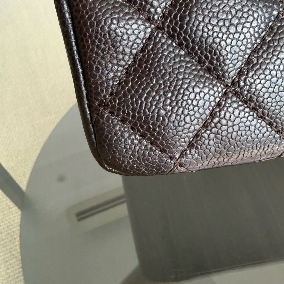 Chanel GST Grand Shopping Tote - Dark Maroon Caviar Quilted Silver Hardware Series 11