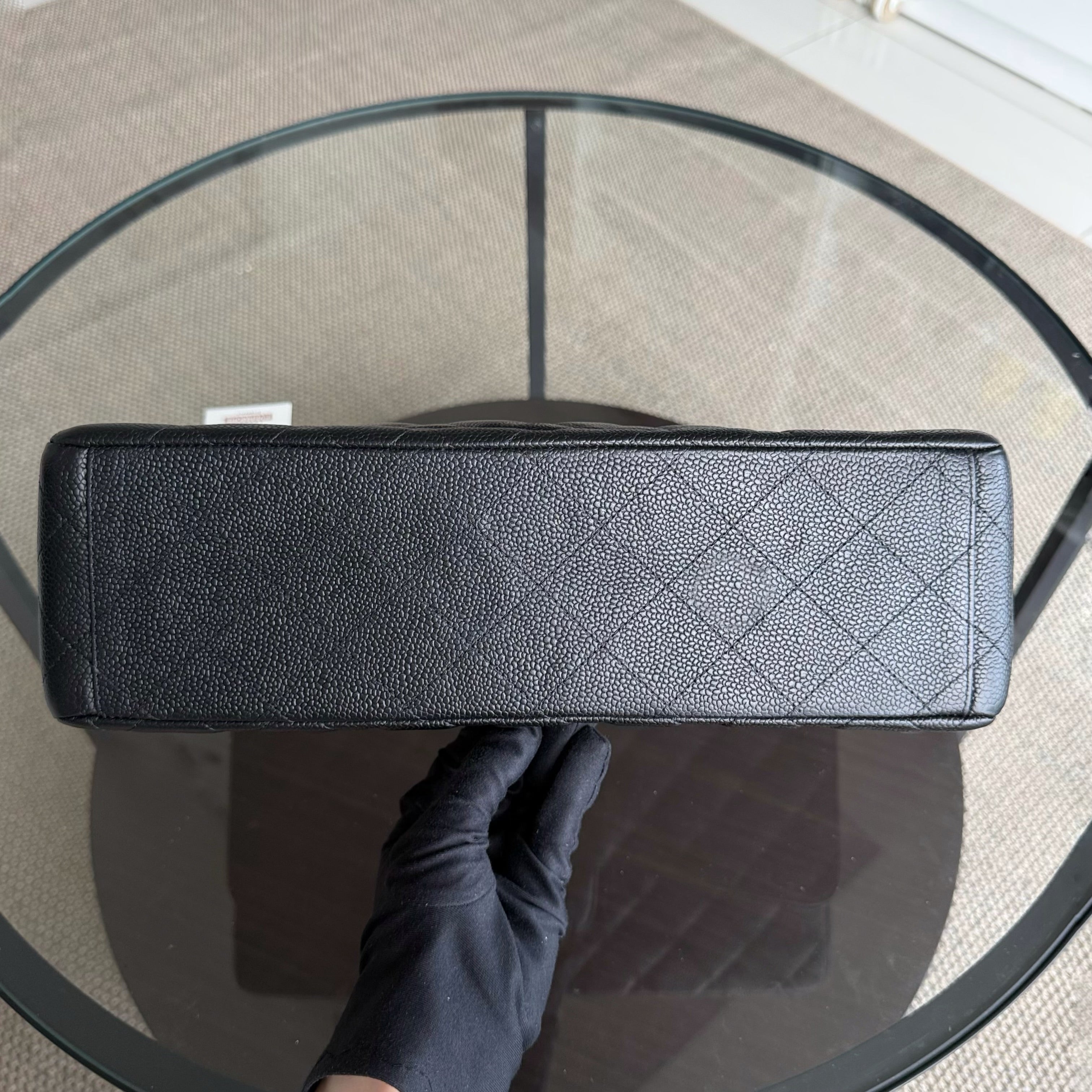 Chanel Classic Flap Maxi - Caviar 33CM Single Flap Black Gold Hardware Series 13