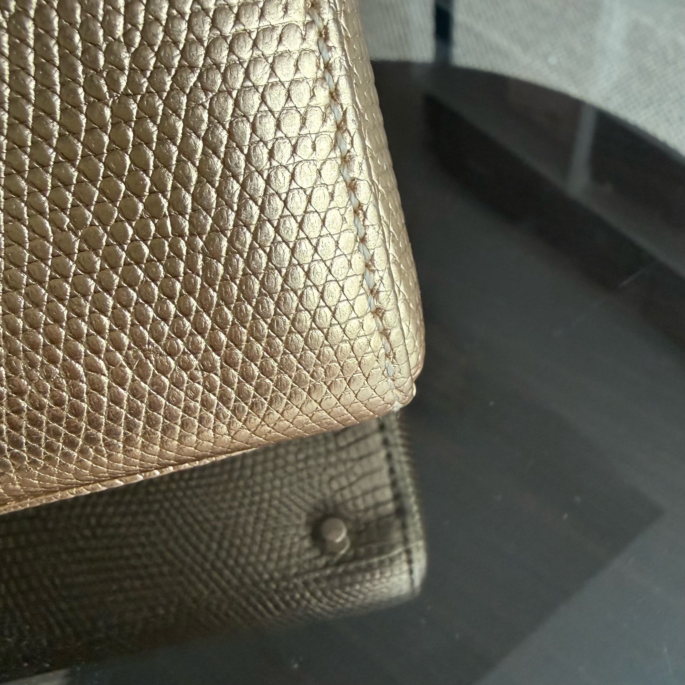 Dior Lady Mini - Exotic Lizard Gold Gold Hardware