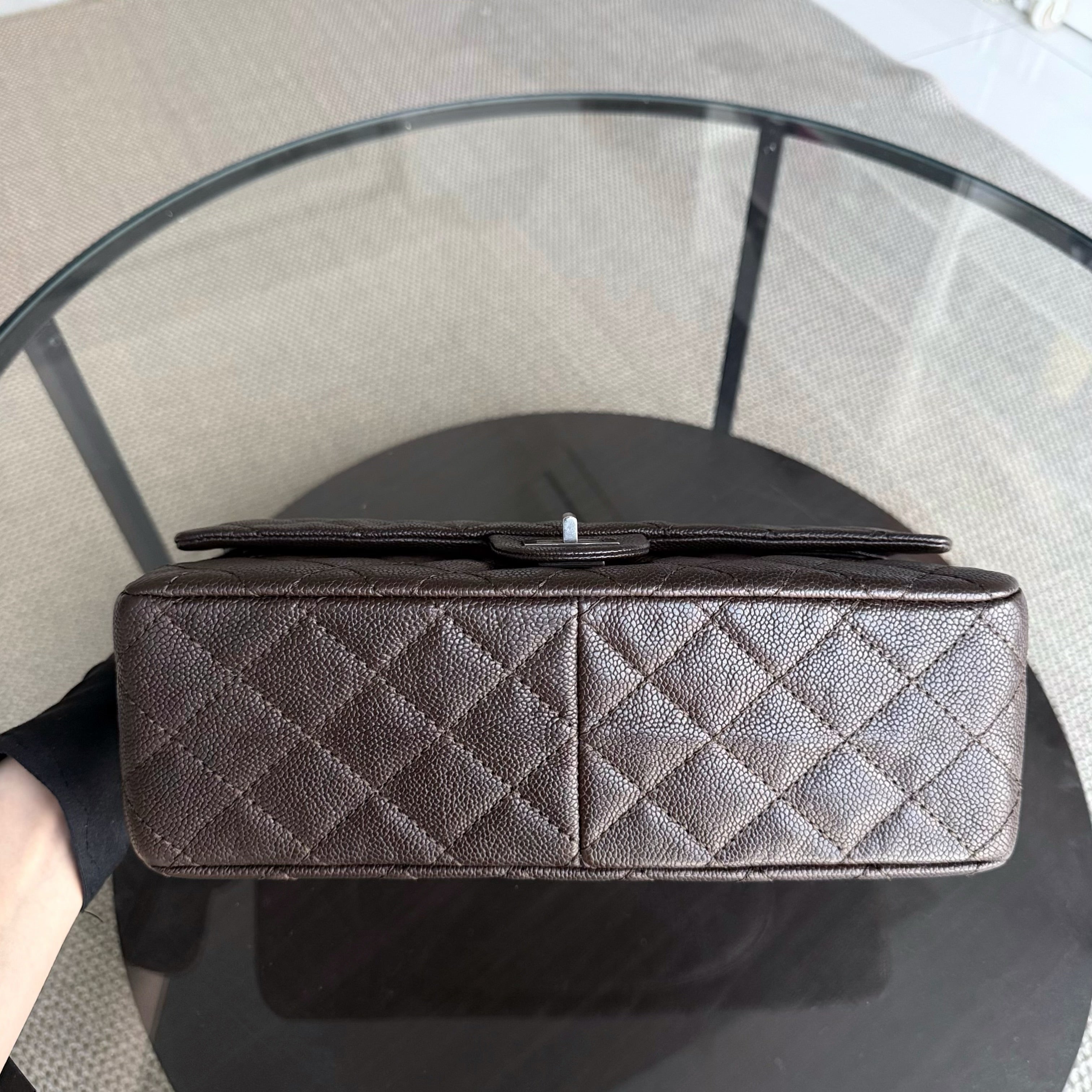 Chanel 2.55 Reissue 226 - Caviar Quilted Grained Calfskin Dark Brown Silver Hardware Series 14