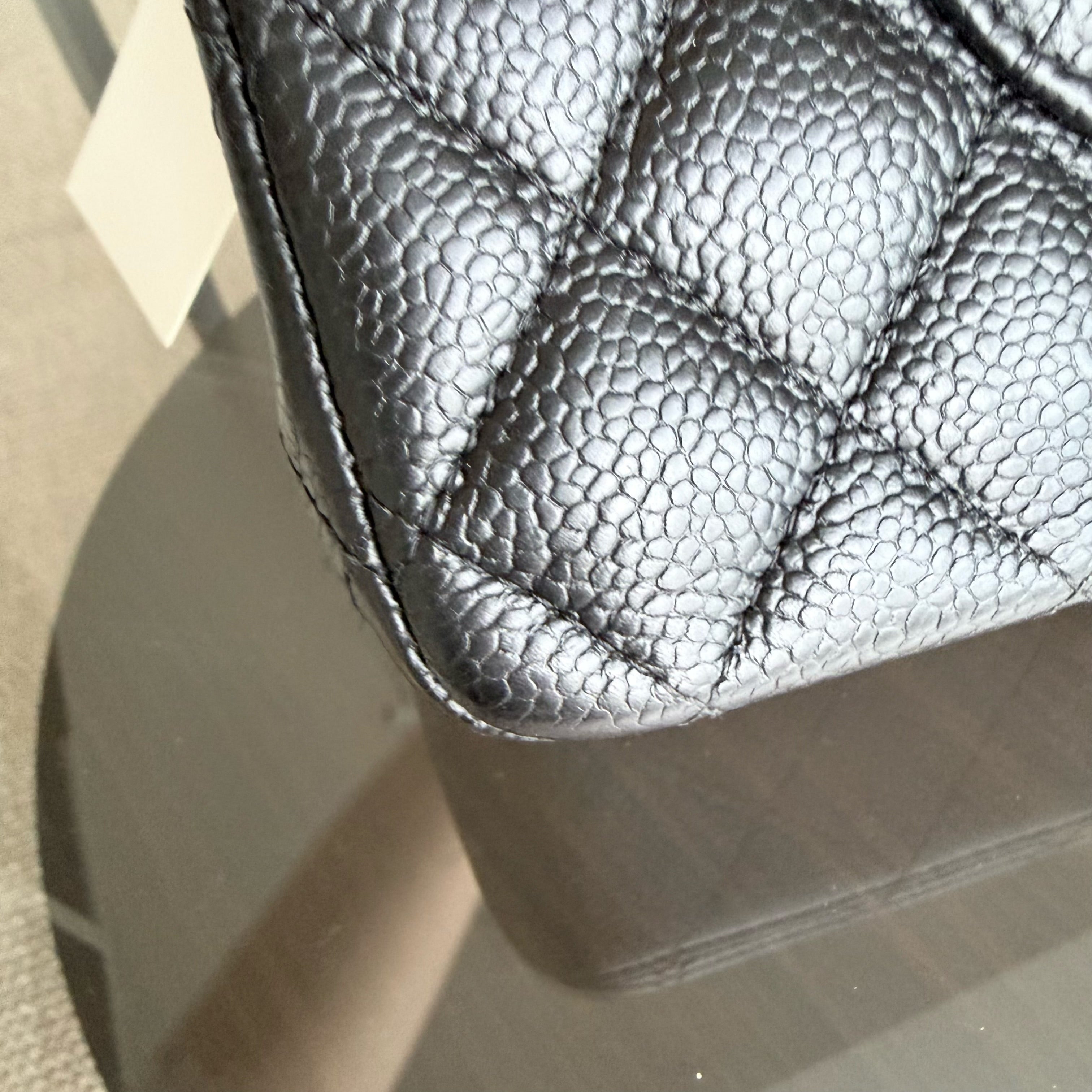 Chanel Classic Flap Medium - Caviar 25CM Quilted Black Silver Hardware Series 25