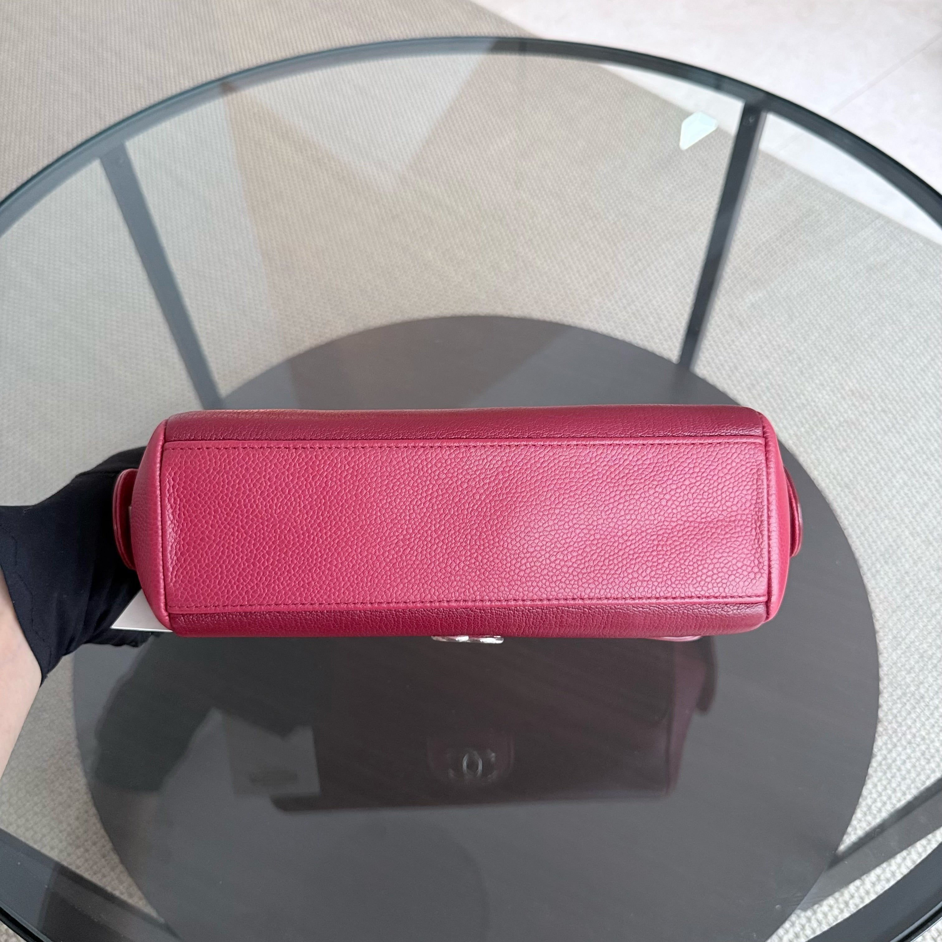 Chanel Flap Medium - Caviar 25CM Quilted Dark Red Silver Hardware Series 24