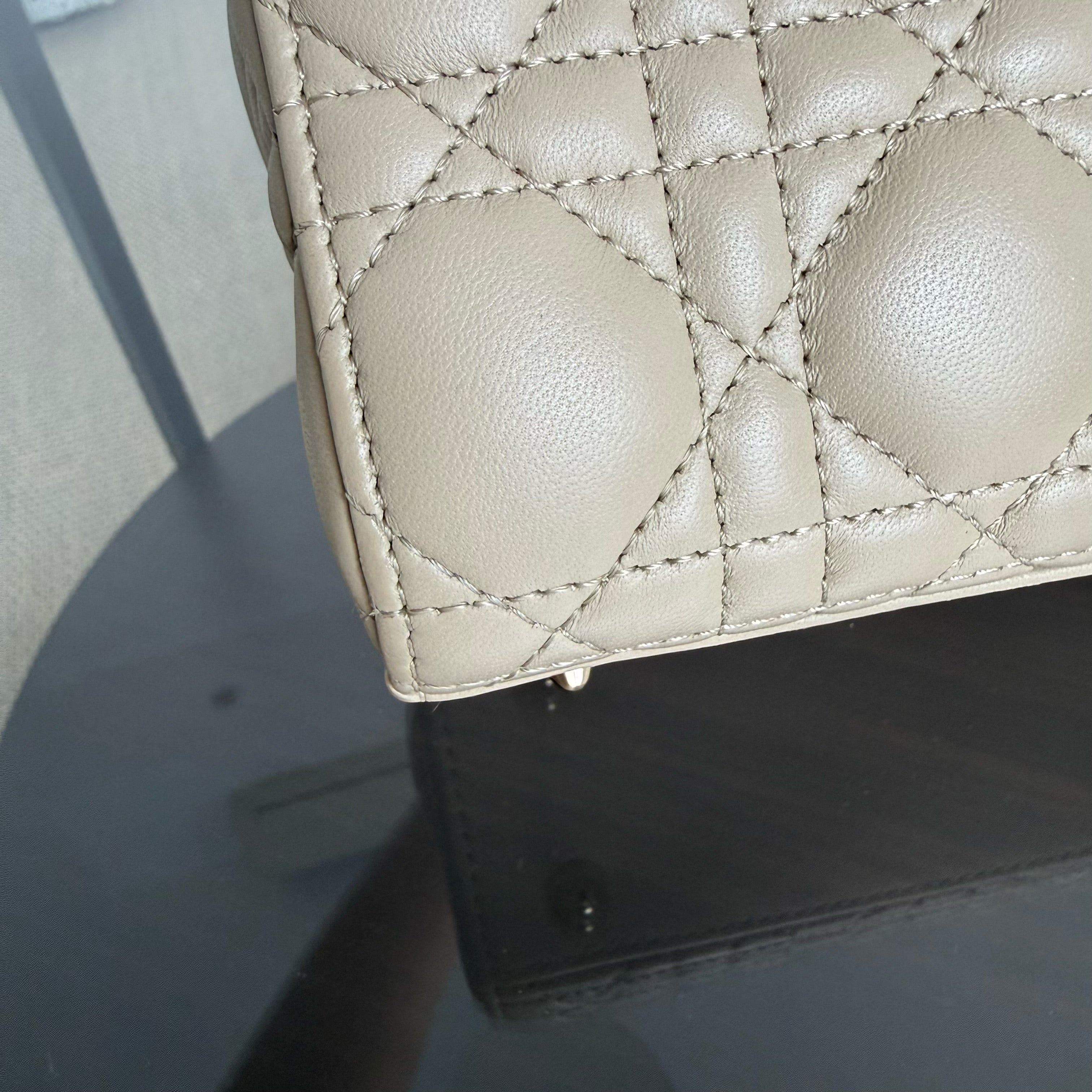 Dior Lady Small ABC Flap - Cannage Lambskin Beige Gold Hardware MyABC