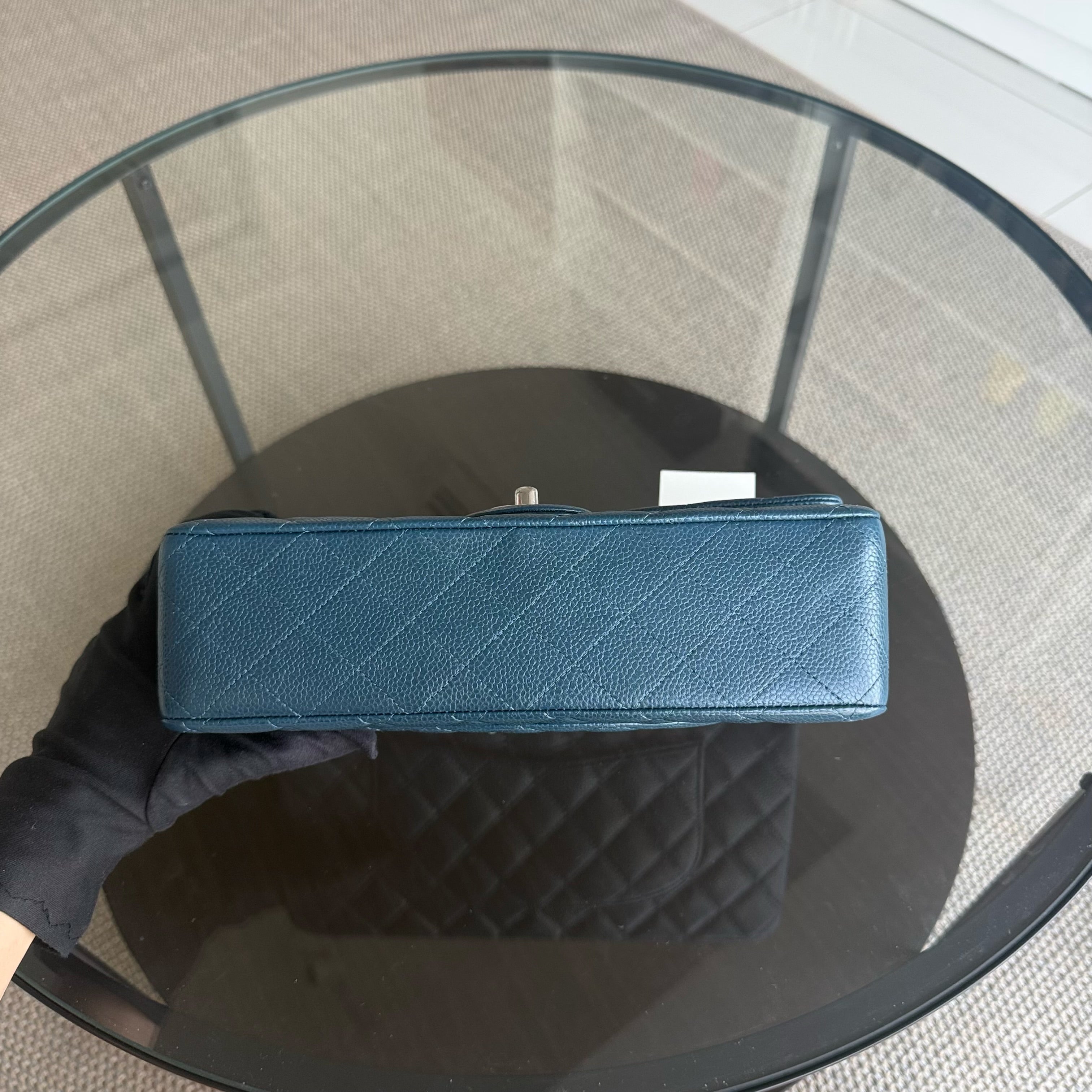 Chanel Classic Flap Medium - Caviar 25CM Quilted Blue Gold Hardware Series 20