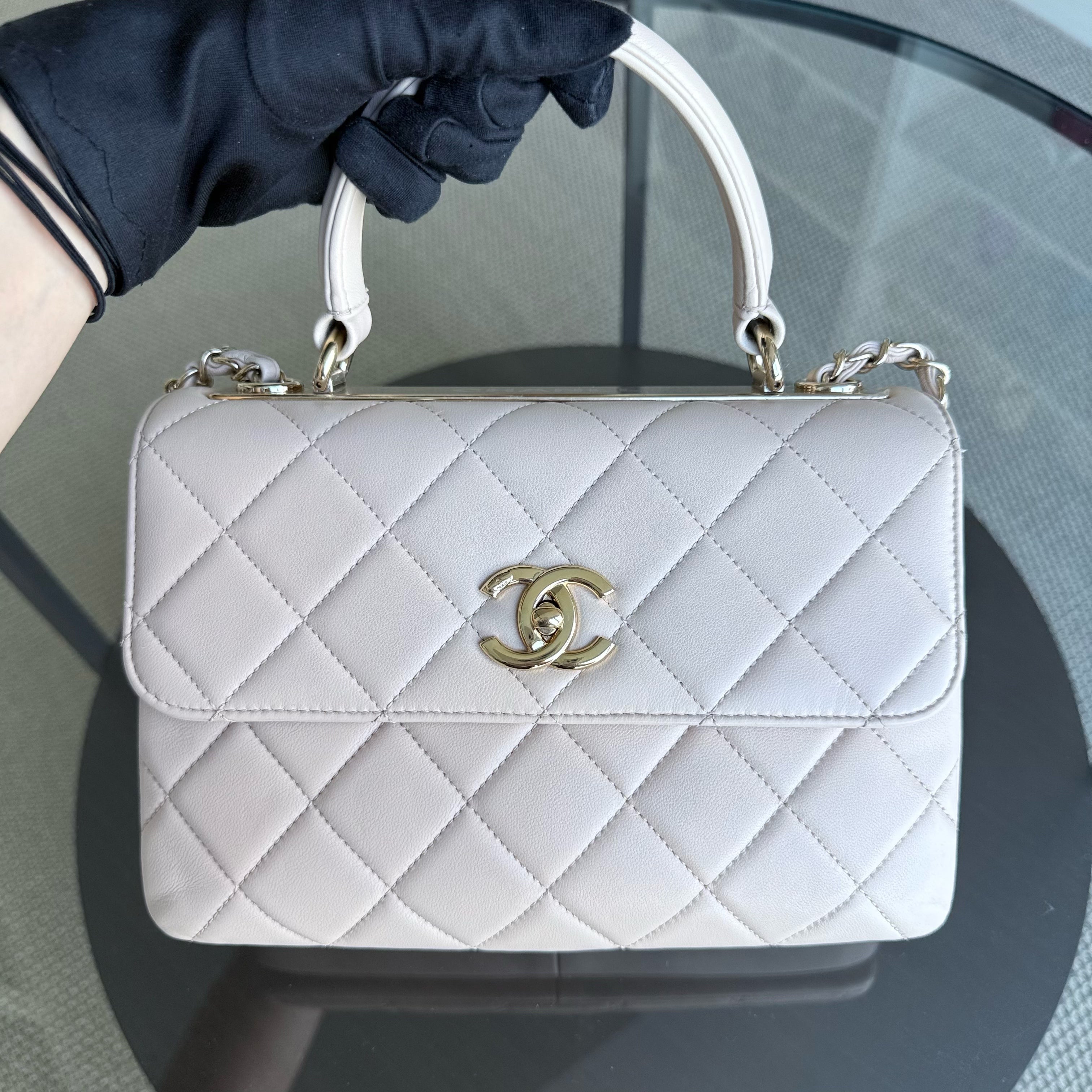 Chanel Trendy CC Small - Quitled Lambskin Light Beige Gold Hardware Series 24