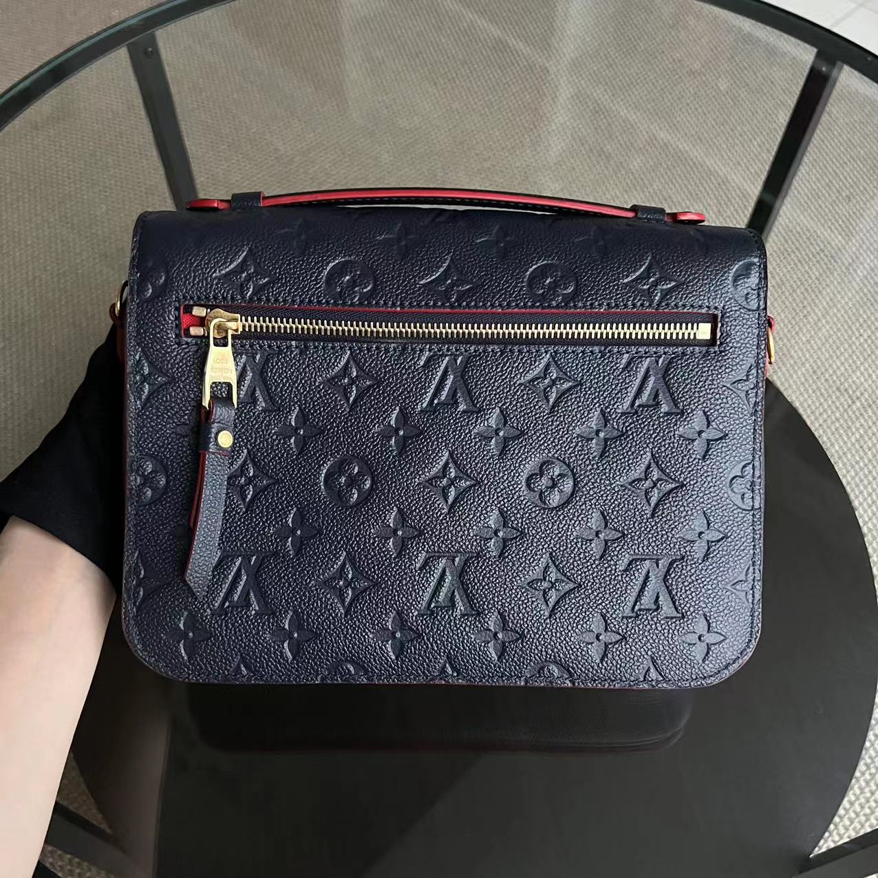 LV Pochette Metis Calfskin Empreinte Marine Rouge Golden Hardware Louis Vuitton