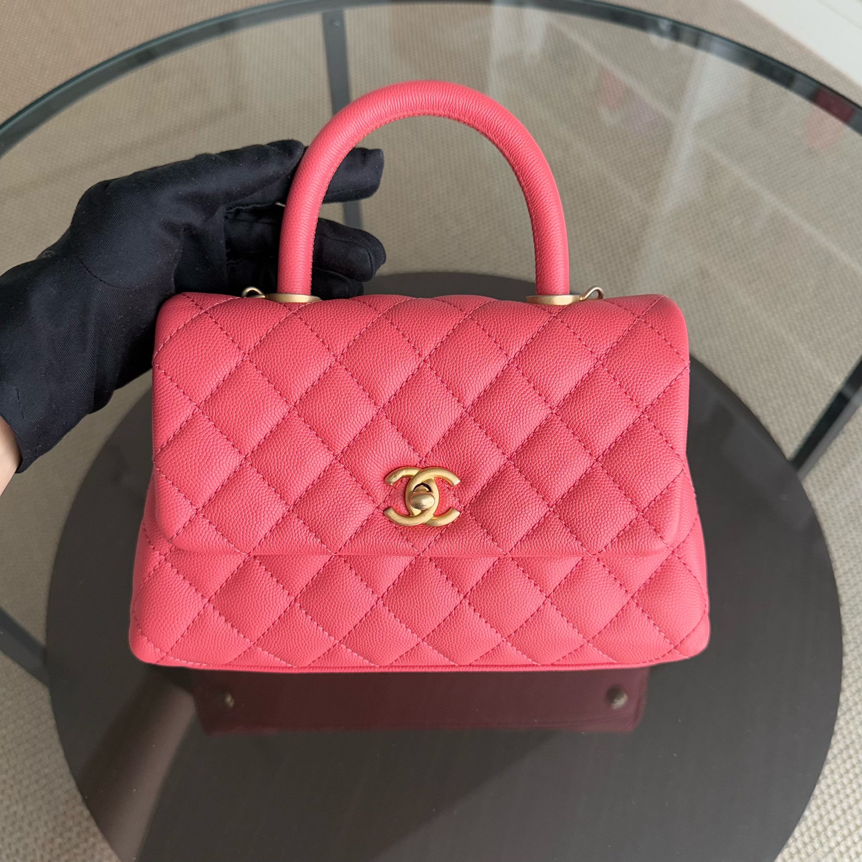 Chanel Coco Handle Small - Caviar Quitled Pink Gold Hardware Series 27