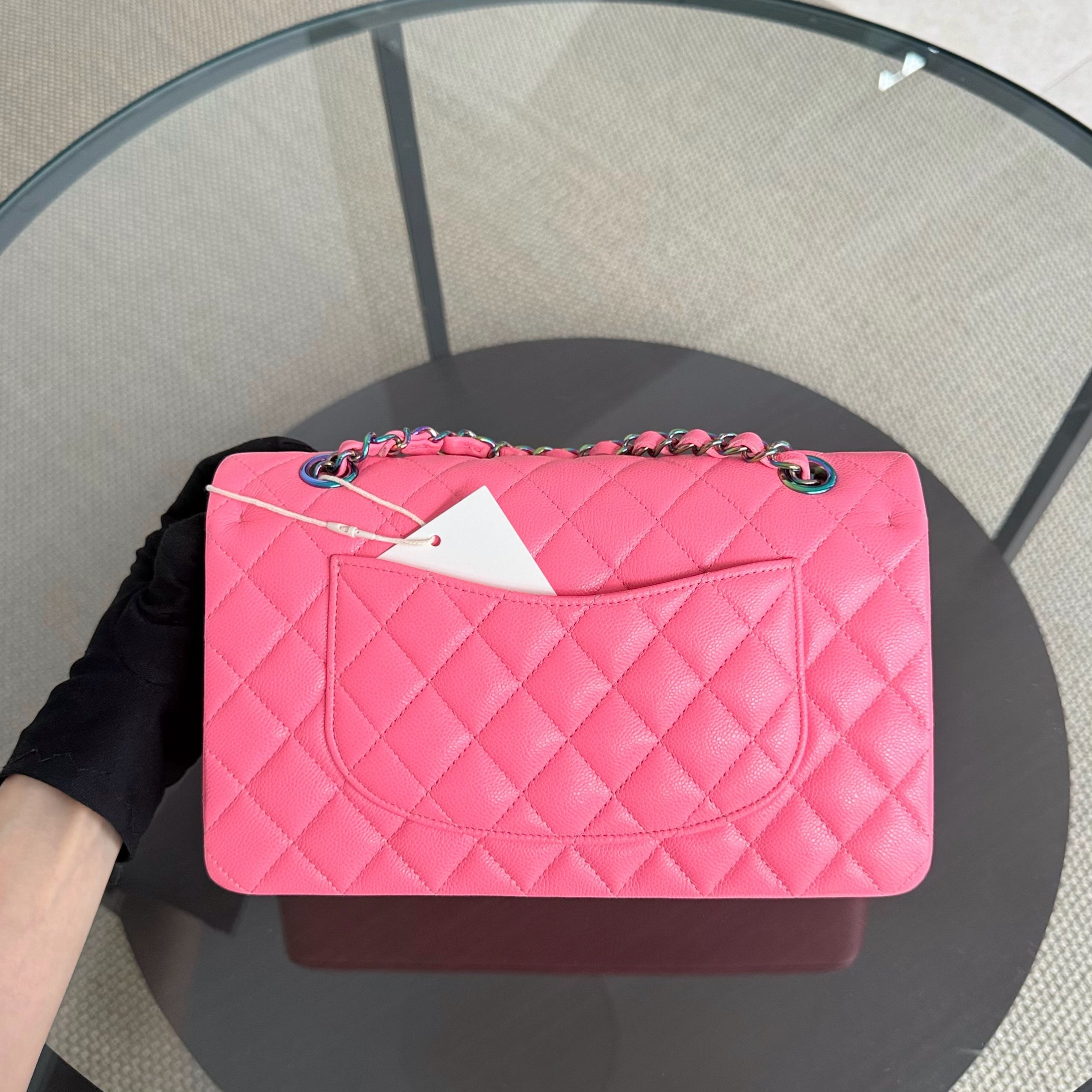 Chanel Classic Flap Medium Microchip - 25CM Quilted Caviar Pink Limited Edition Hardware