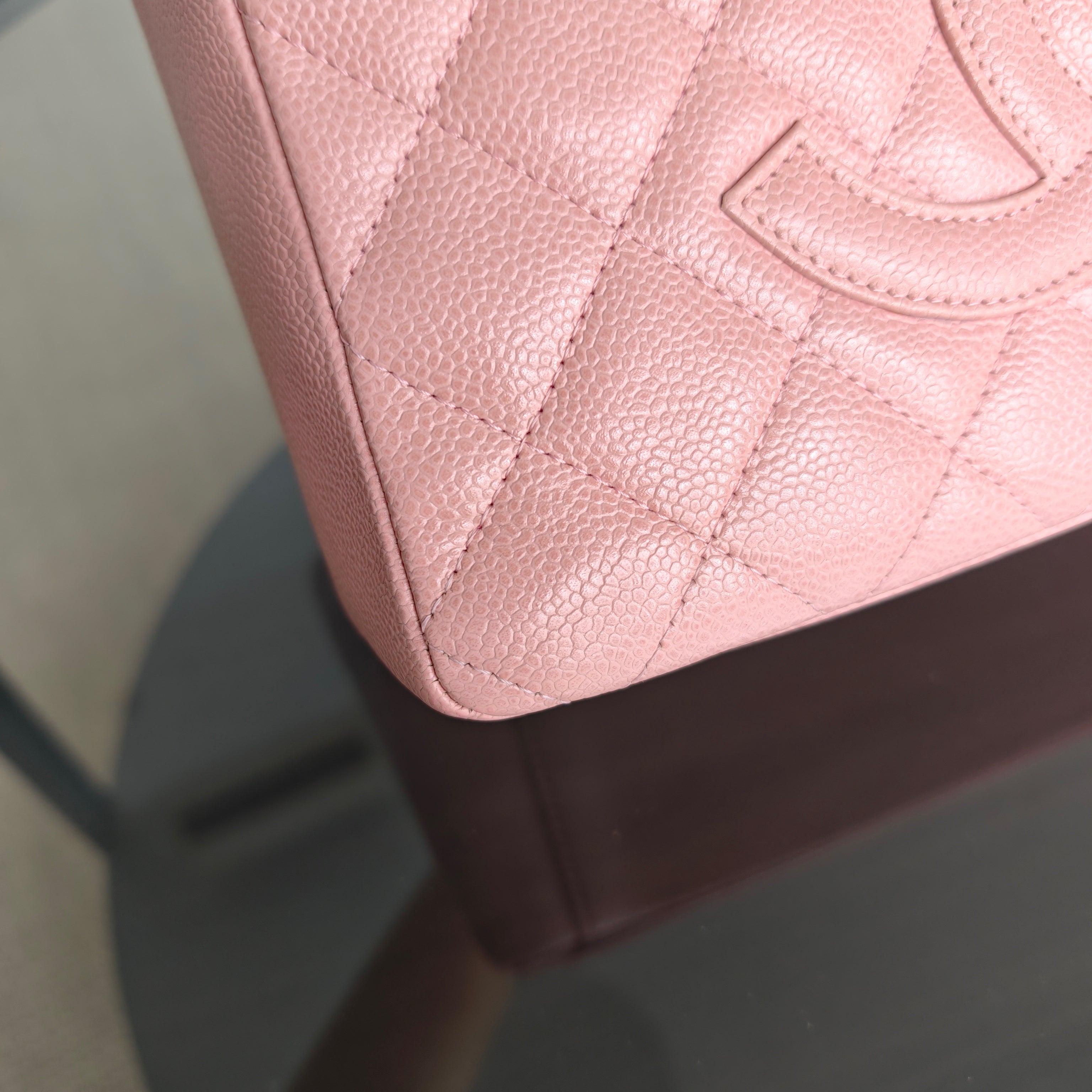 Chanel PST Petite Shopping Tote - Caviar Quilted Light Pink Gold Hardware Series 8