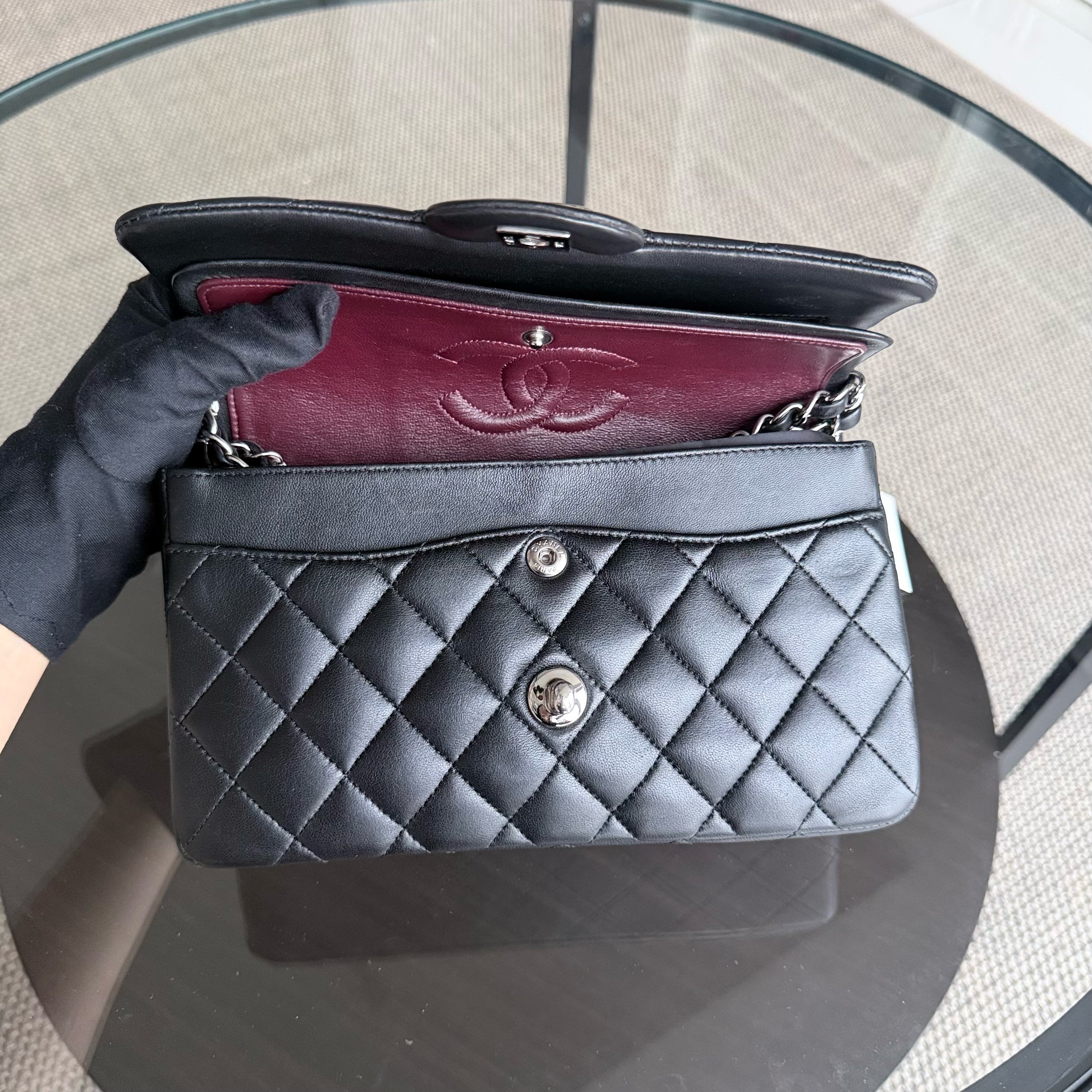 Chanel Classic Flap Small - Lambskin 23CM Quilted Black Silver Hardware Series 14