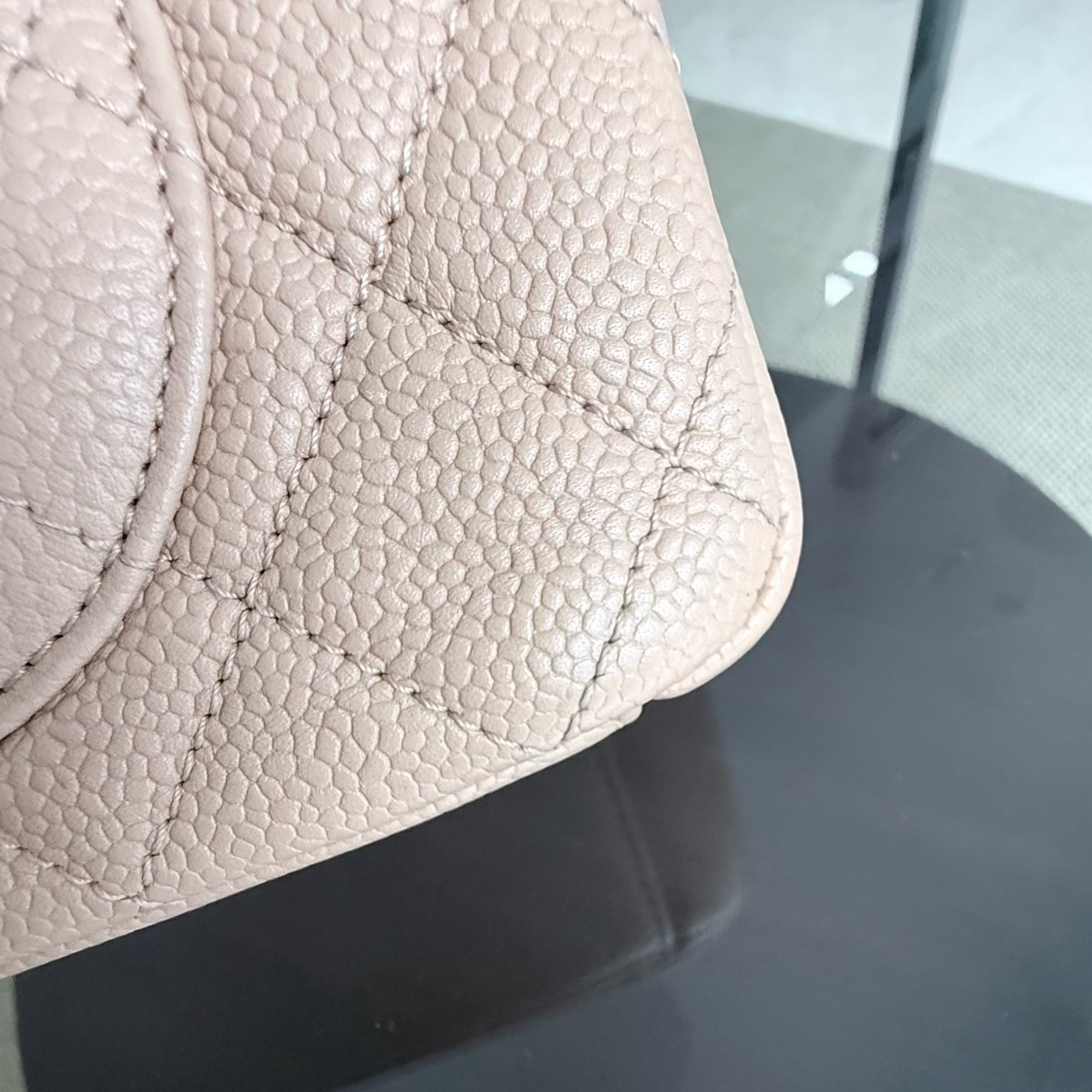 Chanel Filigree CC Medium - 25CM Caviar Quilted Beige Gold Hardware Series 24