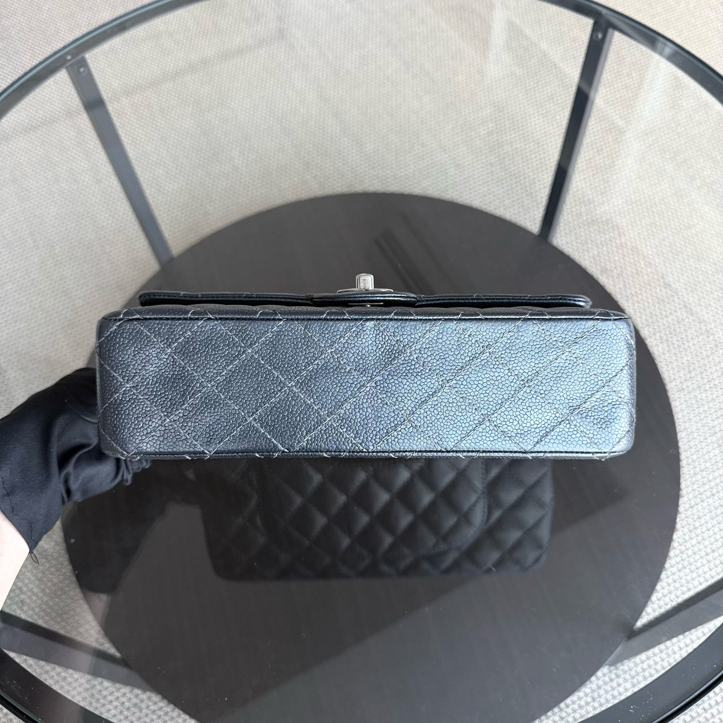 Chanel Classic Flap Medium - Caviar 25CM Quilted Grained Calfskin Black Silver Hardware Series 20