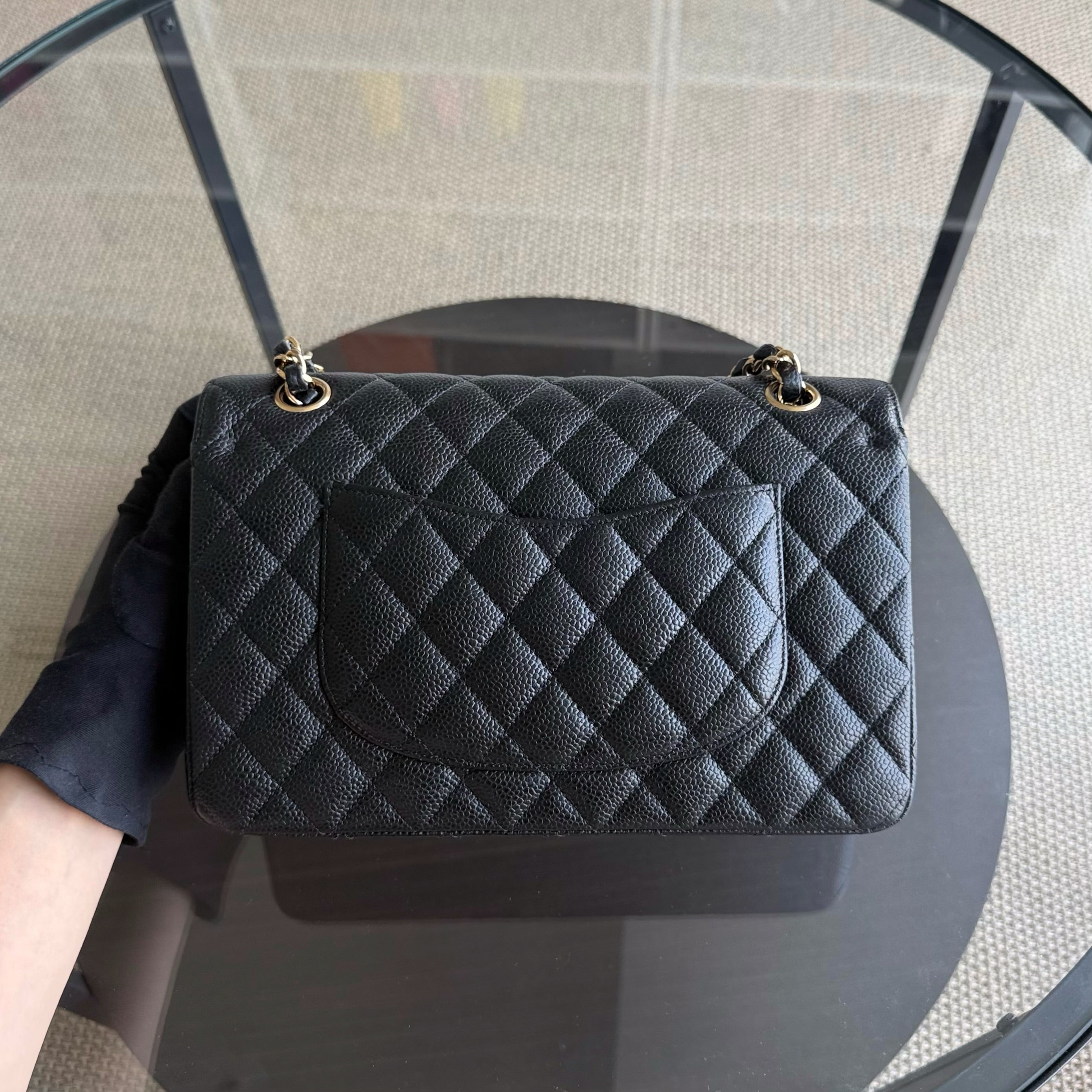 Chanel Classic Flap Medium - 25CM Quilted Caviar Black Gold Hardware Series 26