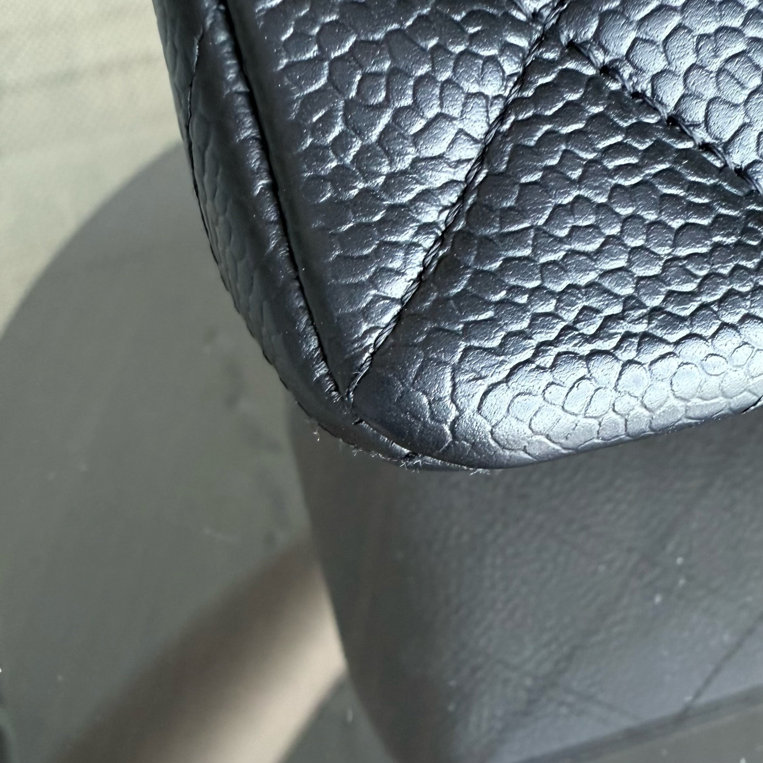 Chanel Classic Flap Small - 23CM Quilted Caviar Black Silver Hardware Series 19